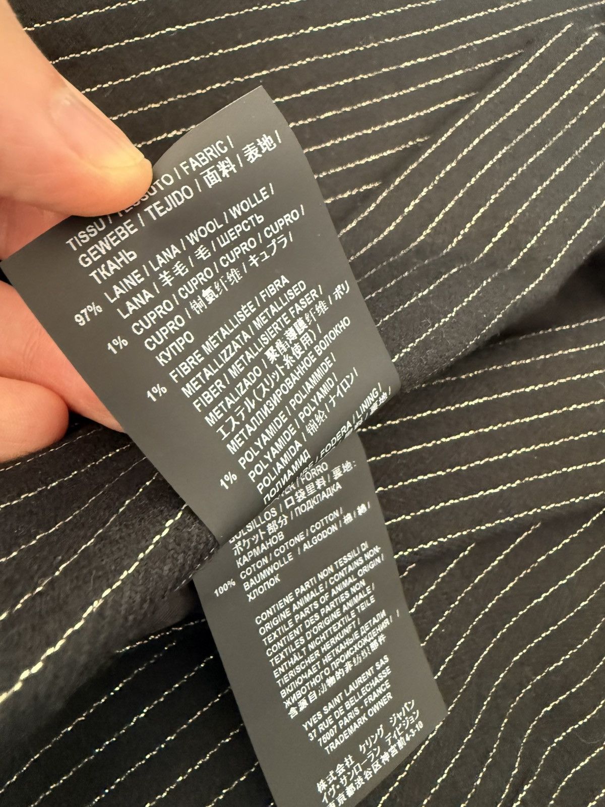 Saint Laurent Paris SS20 Saint Laurent Gold Threaded Pinstripe Blazer Jacket Size 50R - 14 Thumbnail