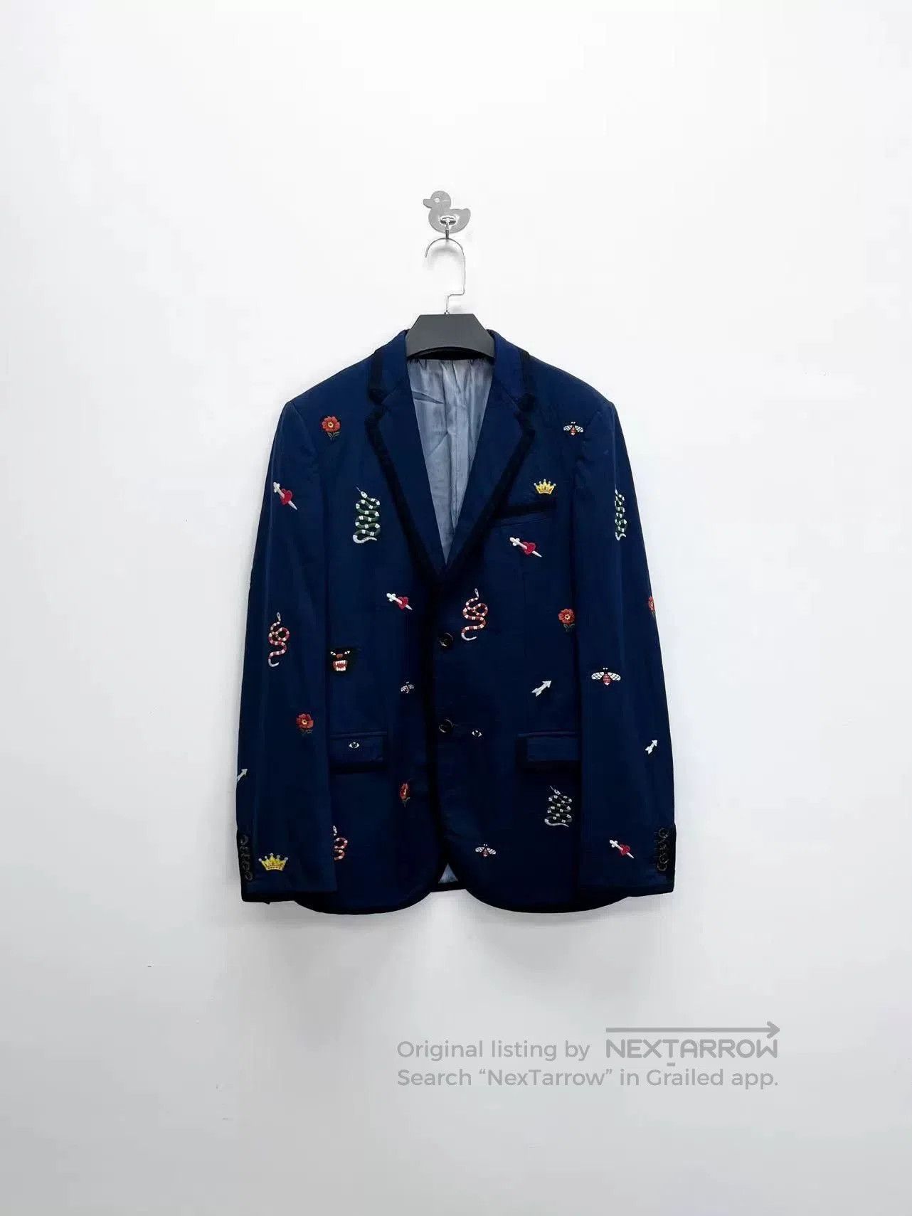 Gucci gucci embroidered navy blazer jacket unisex. Size US L / EU 52-54 / 3 - 1 Thumbnail