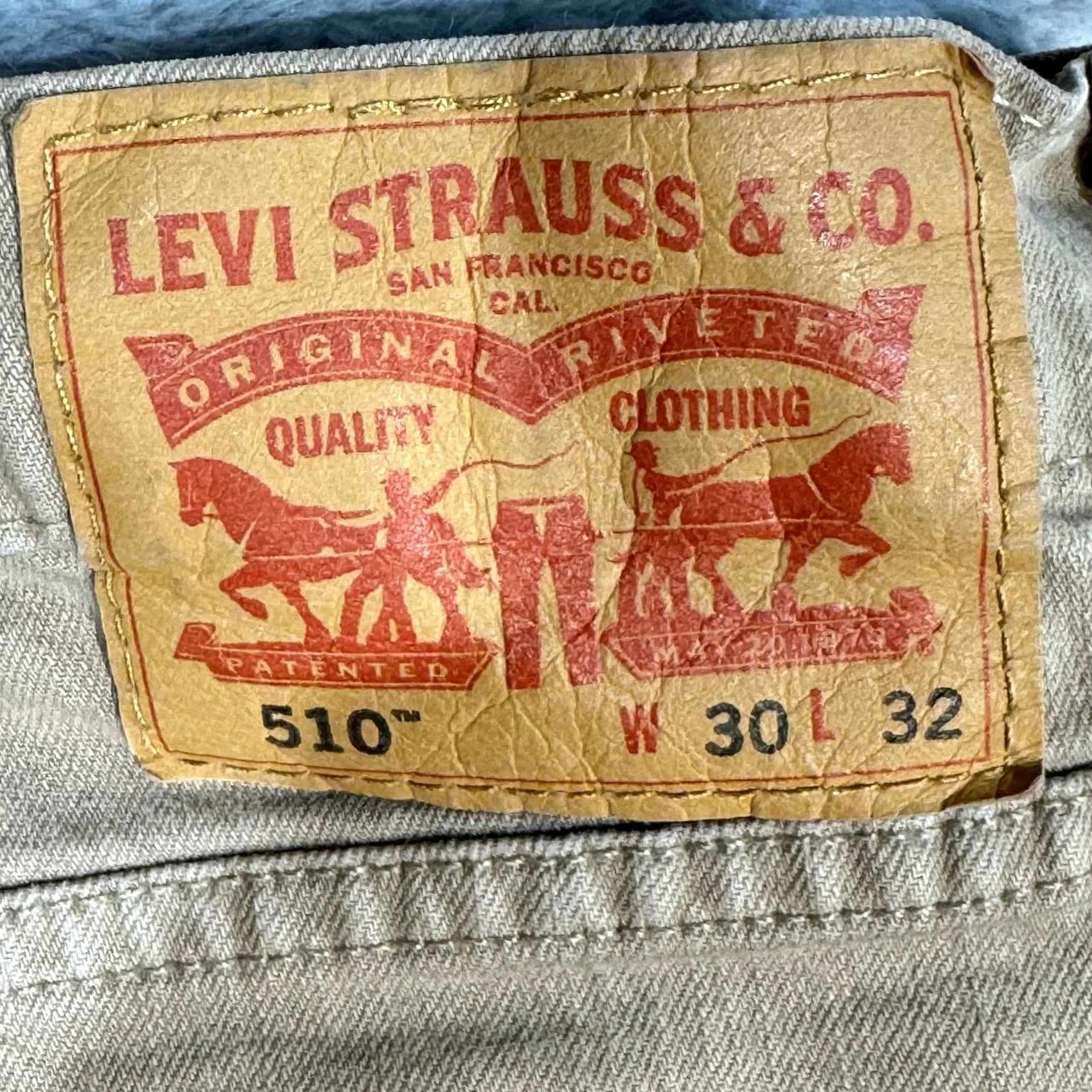 Levi's Levi's 510 Jeans Mens 30x32 Beige Skinny Fit Stretch Denim Pants Casual Style Skinny Jeans Size US 30 / EU 46 - 3 Thumbnail