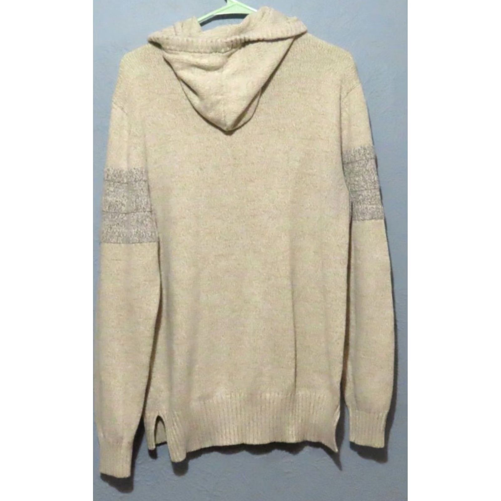 BKE BKE Men's L White Gray Hooded Tight-Knit Sweater Size US L / EU 52-54 / 3 - 6 Thumbnail