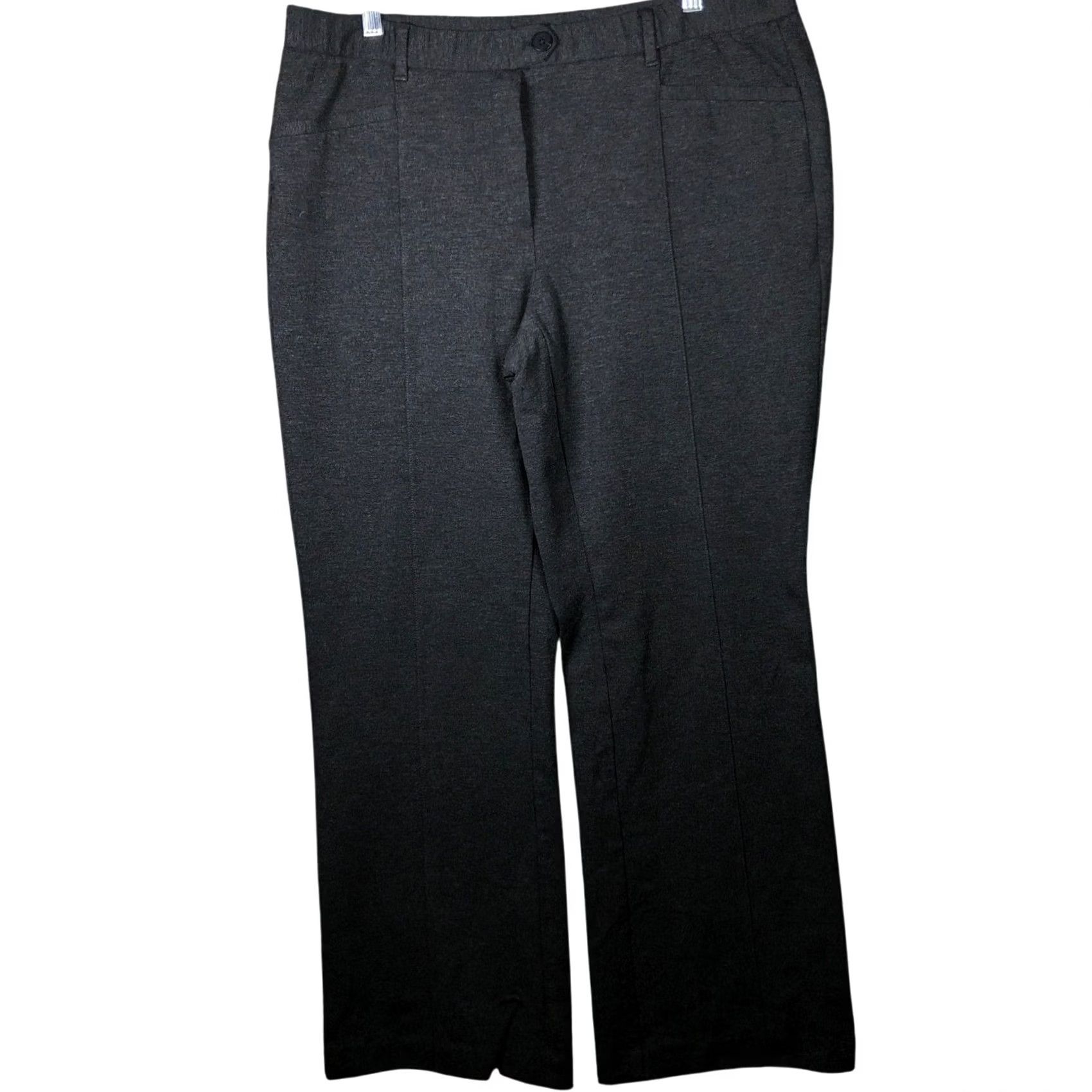 J. Jill J.Jill Womens Pants Charcoal Gray Ponte Mid Rise Wide-Leg Stretch XL Size 40" / US 18 - 2 Thumbnail