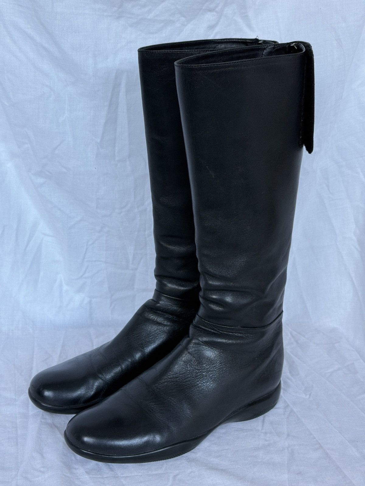Prada AW 99 Linea Rossa Sport Nappa High Moto Biker Boots