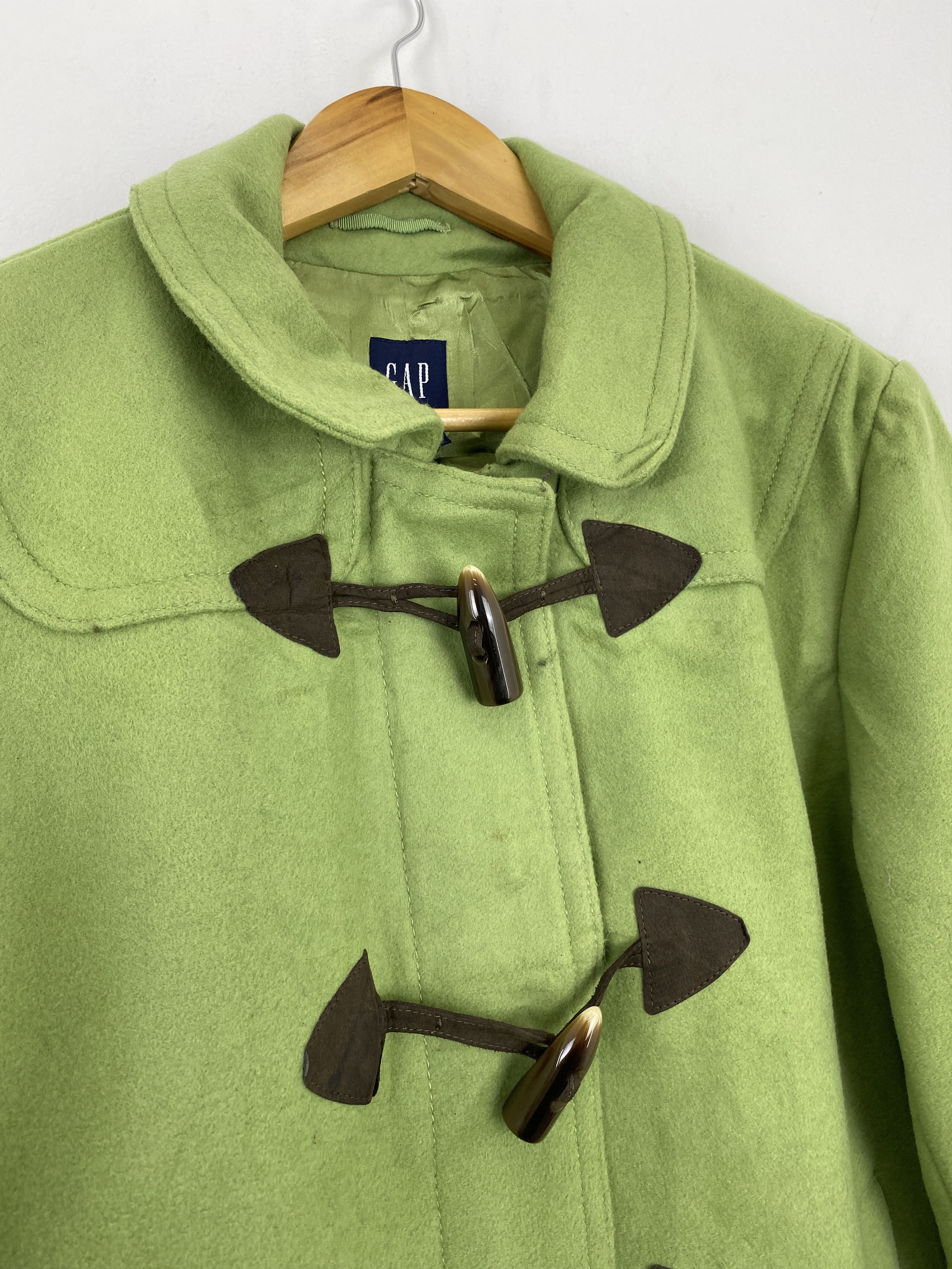 Gap Vintage Gap Pea Coat Women Lime Green Wool Jacket J1747 Size US L / EU 52-54 / 3 - 8 Thumbnail