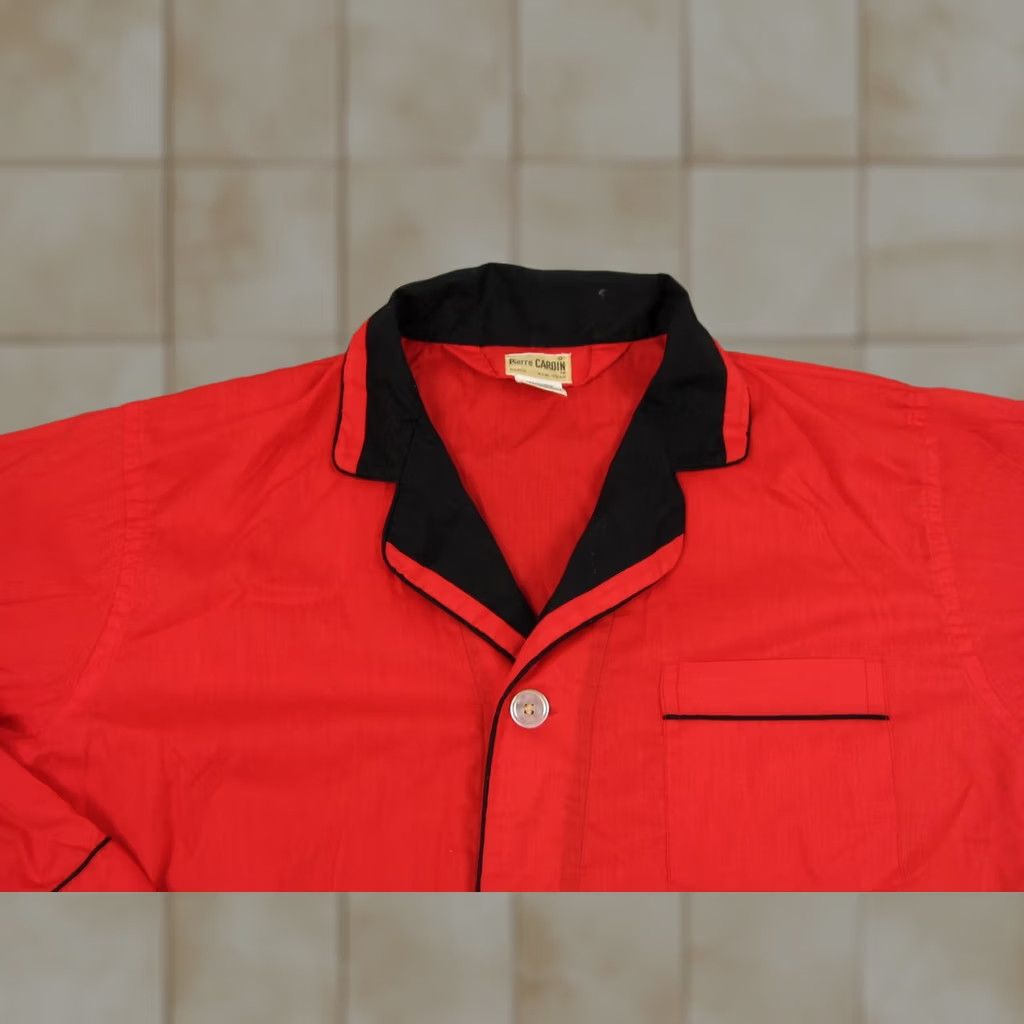 Pierre Cardin Pierre Cardin Shirt Button-Up 70s 90s Mens Red Black Cotton Size L Long Sleeve Collared Spread Pocket Vintage Shirt Size US L / EU 52-54 / 3 - 1 Thumbnail