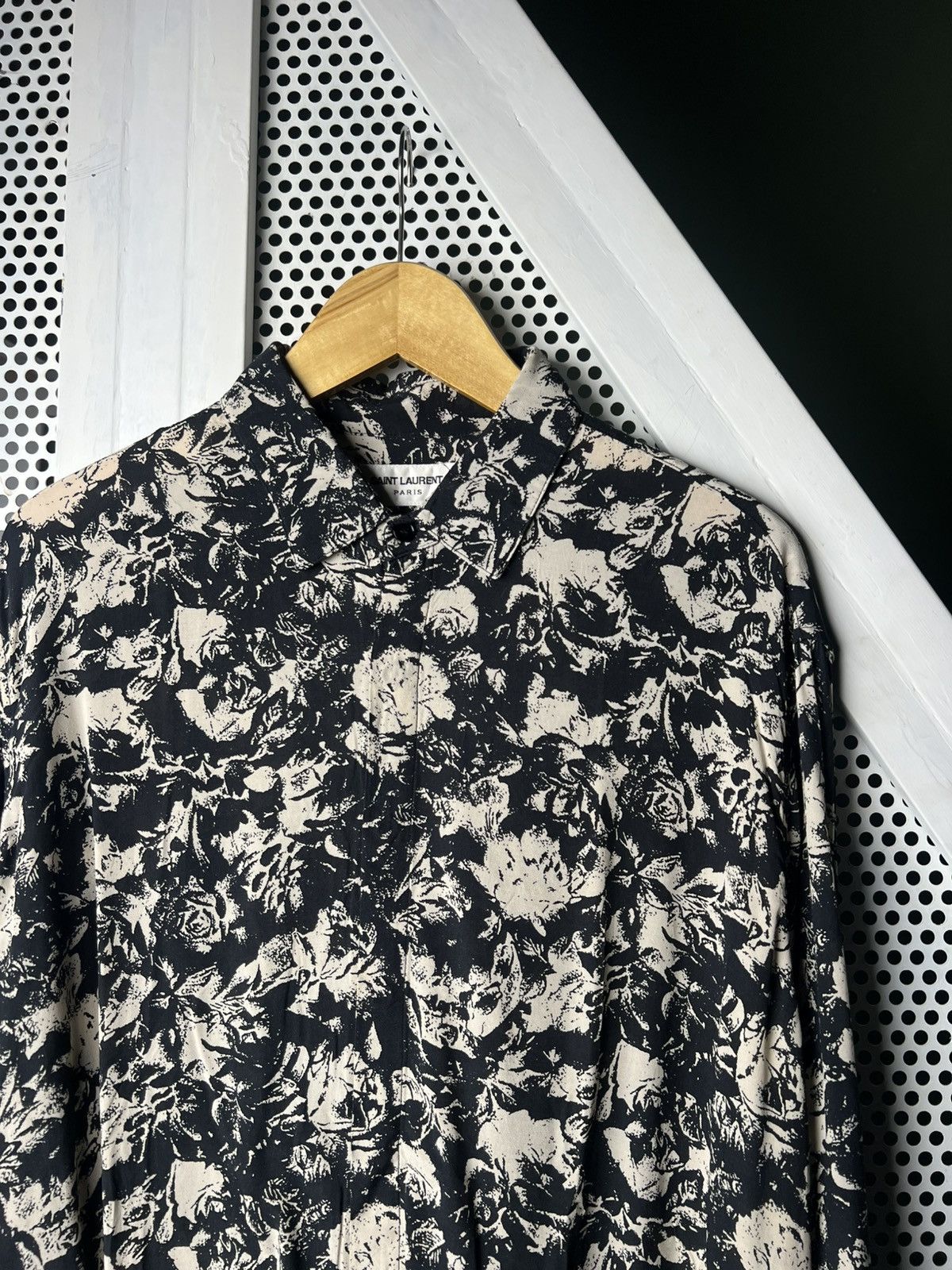 Saint Laurent Paris Saint Laurent Anthony Vaccarello Floral Silk Shirt Size US L / EU 52-54 / 3 - 4 Thumbnail