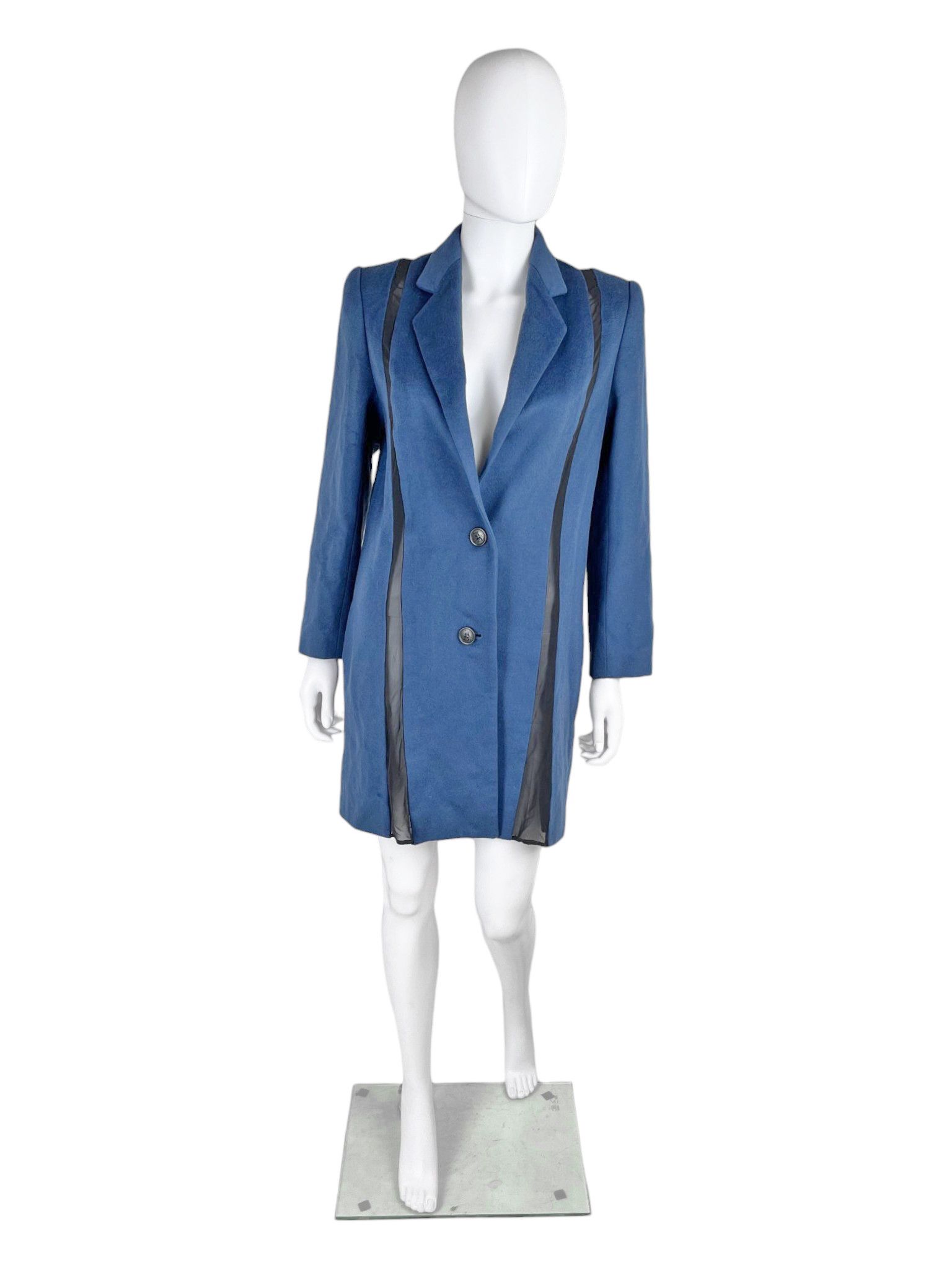 John Galliano John Galliano Paris Mid 1990's Blue Wool & Organza Coat Size S / US 4 / IT 40 - 1 Thumbnail