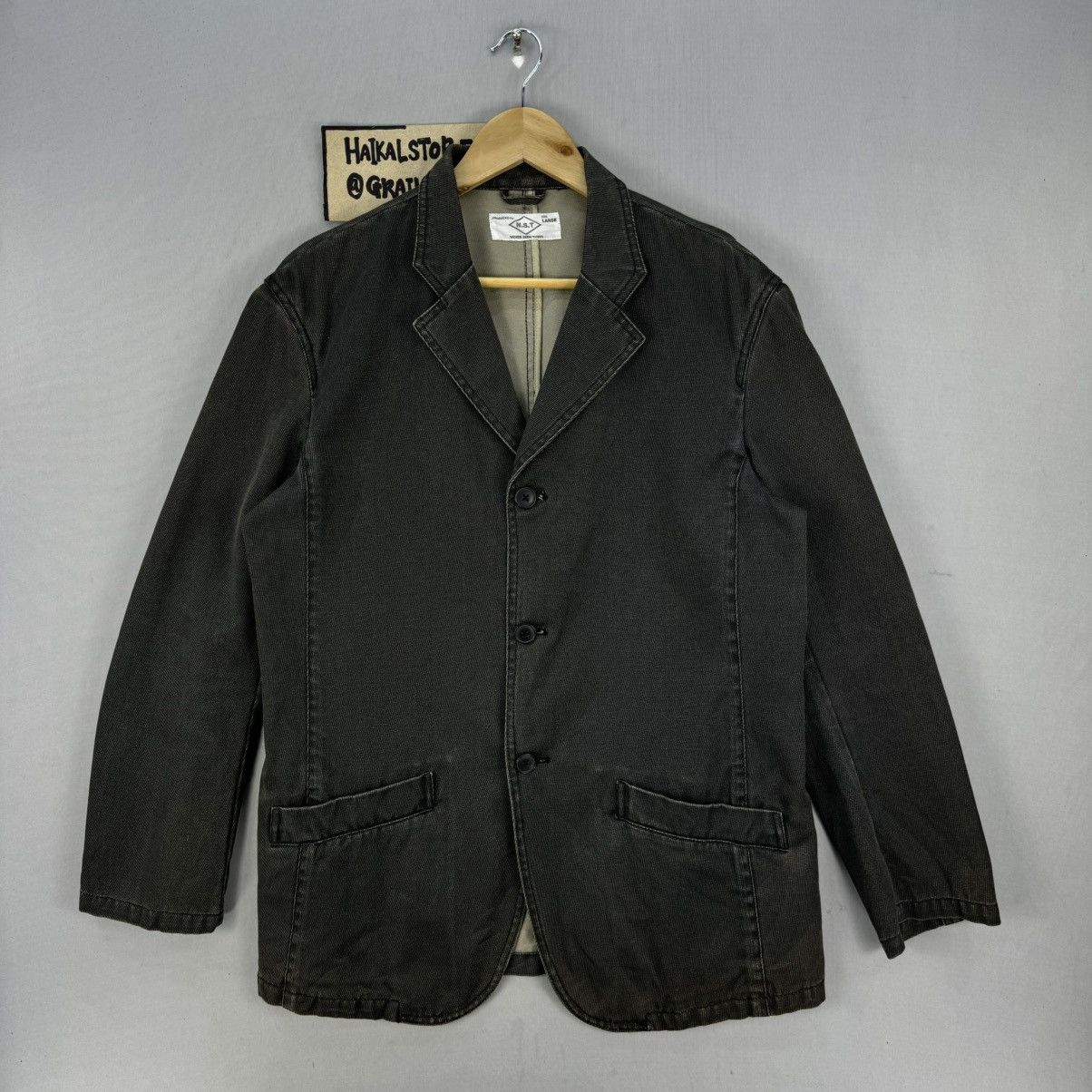 Japanese Brand N.S.T. Black Cotton Work Blazer Size US M / EU 48-50 / 2 - 1 Thumbnail
