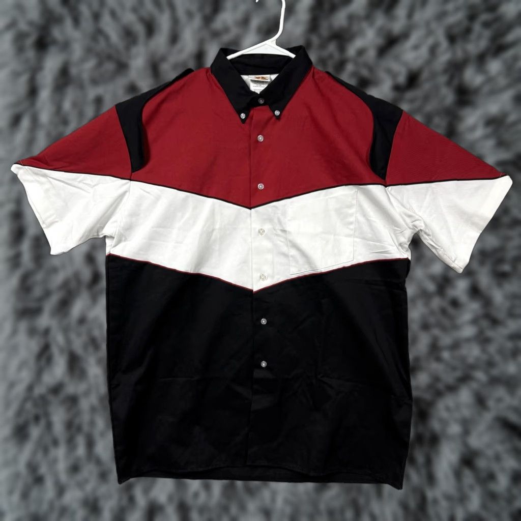 Speedo Speed Zone Race Gear Shirt Mens Large Black Red White Colorblock Racing Pit Crew Size US L / EU 52-54 / 3 - 1 Thumbnail