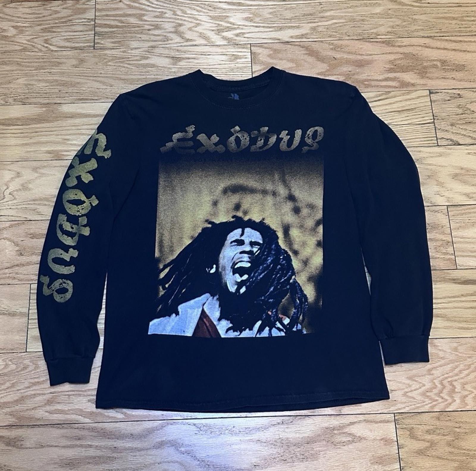 Zion Rootswear Bob Marley Black Long Sleeve Tshirt Men's M Zion Exodus Size US M / EU 48-50 / 2 - 1 Thumbnail