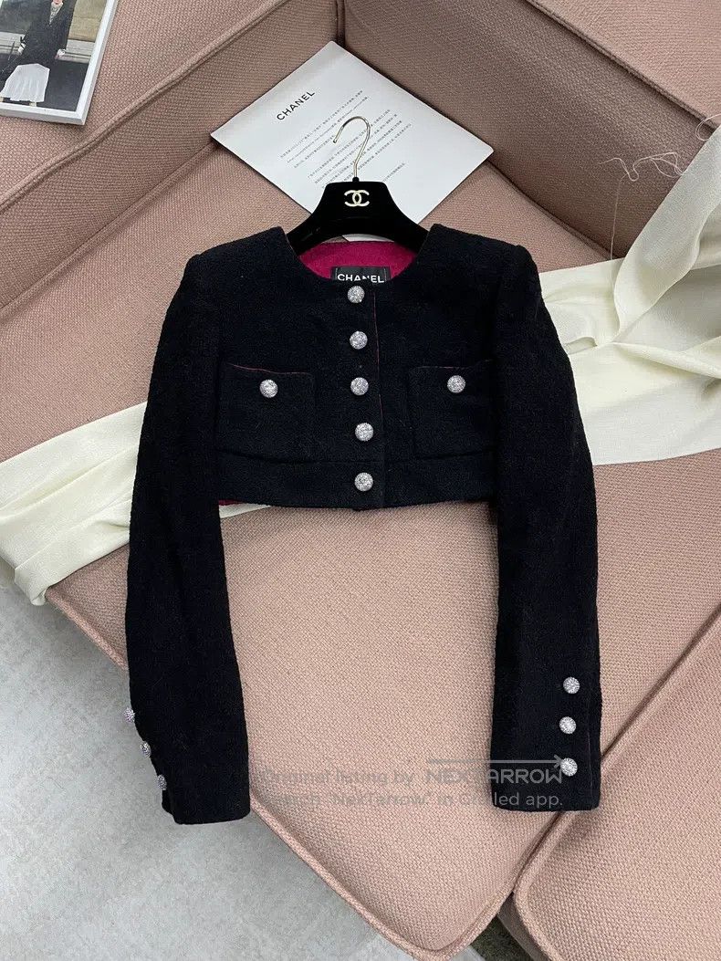 Chanel Chanel Black diamond button short jacket Size XXS / US 00 / IT 34 - 1 Thumbnail