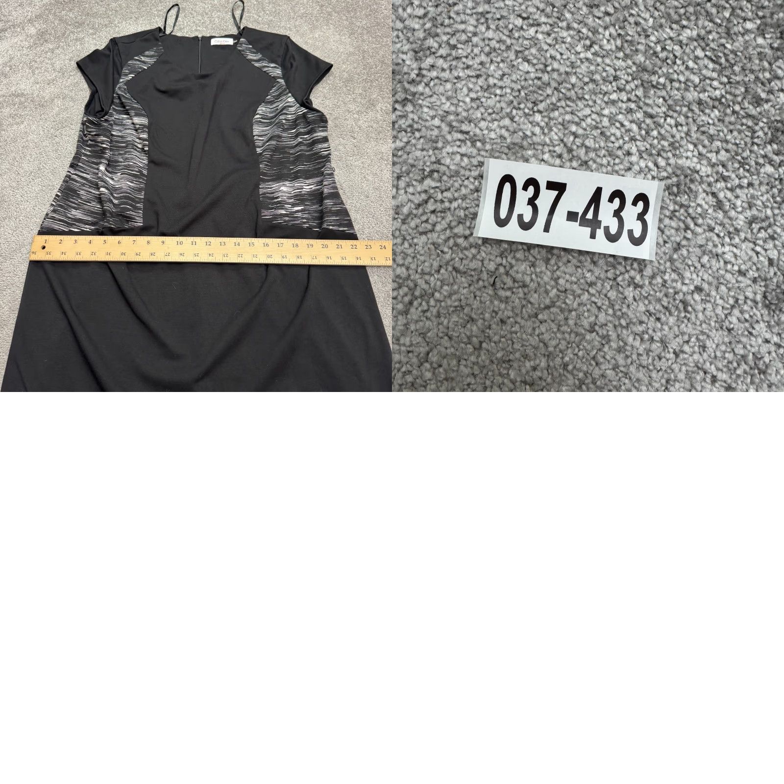 Calvin Klein Calvin Klein Midi Sheath Shift Dress Womens 16 Black White Abstract Cap Sleeve Size XXL / US 16-18 / IT 52-54 - 9 Thumbnail