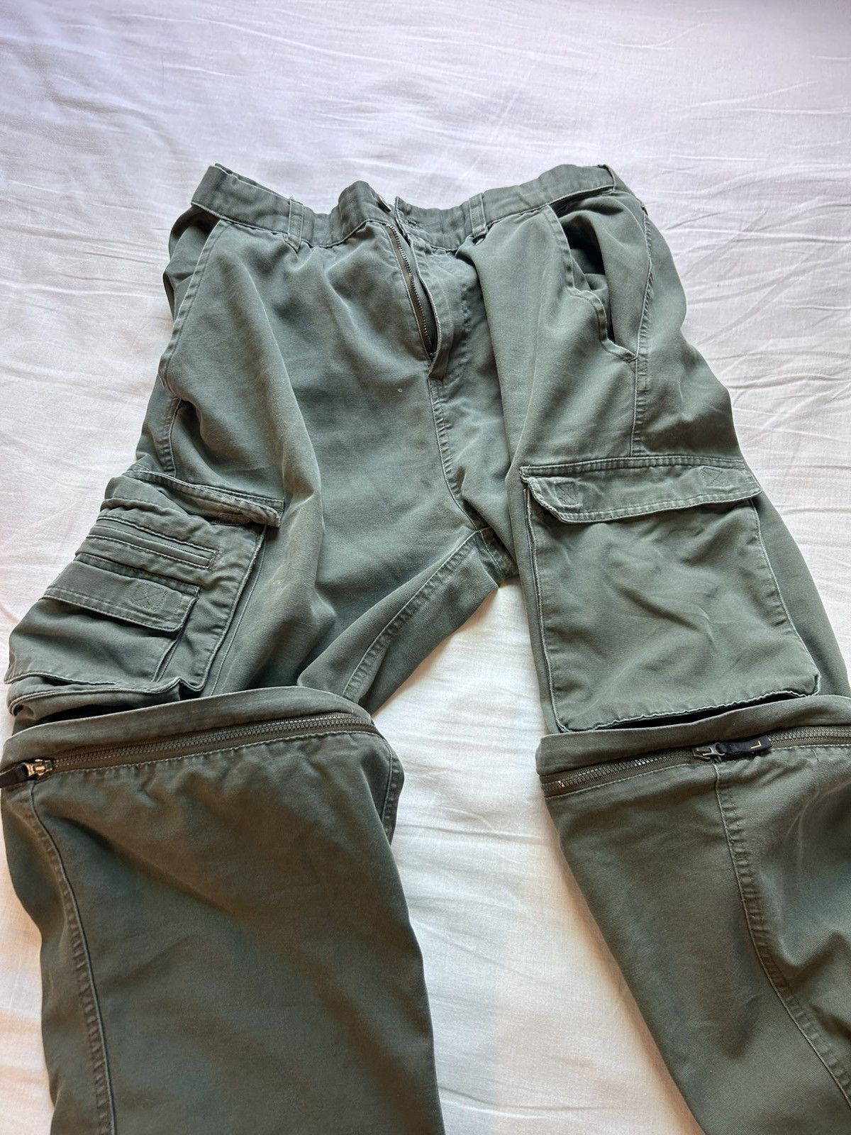 Carhartt Olive Green zipper Cargo pants Size US 32 / EU 48 - 4 Thumbnail