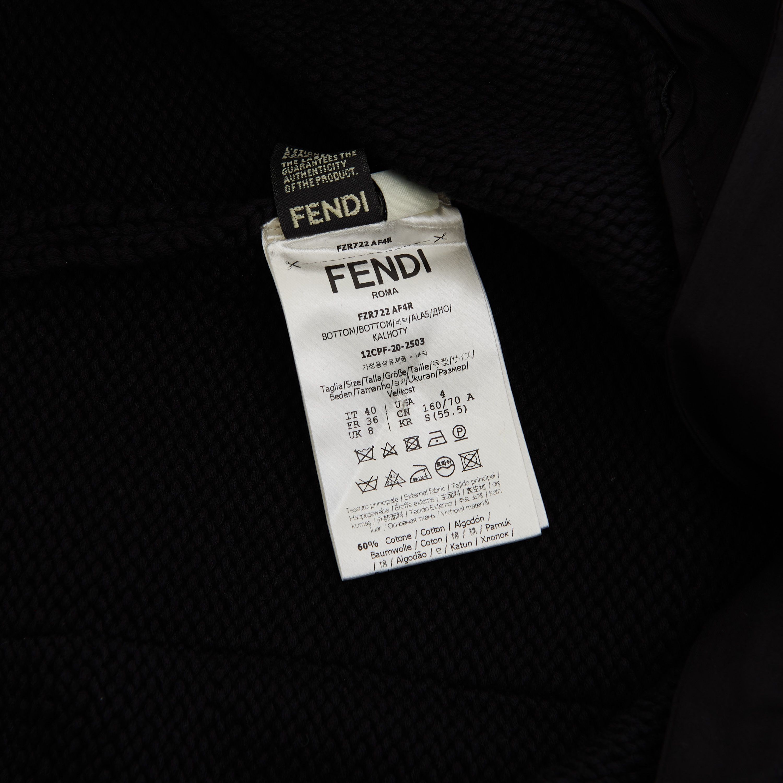 Fendi Knitted Trousers In Black Cotton Blend Size 30" / US 8 / IT 44 - 12 Thumbnail