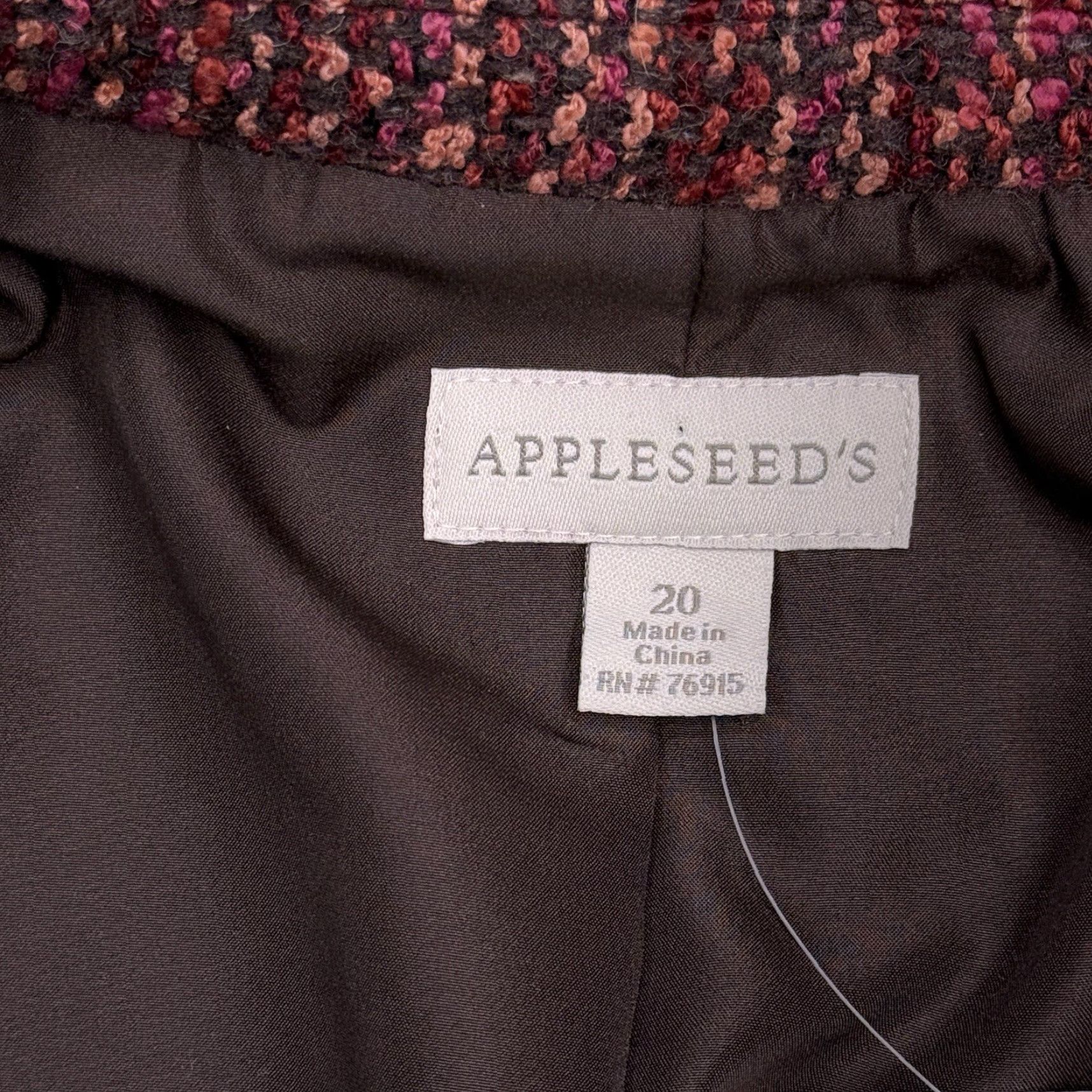 Vintage Appleseeds Tweed Blazer 20 Red Wool Blend Lined New Size 3XL / US 20-22 - 5 Thumbnail