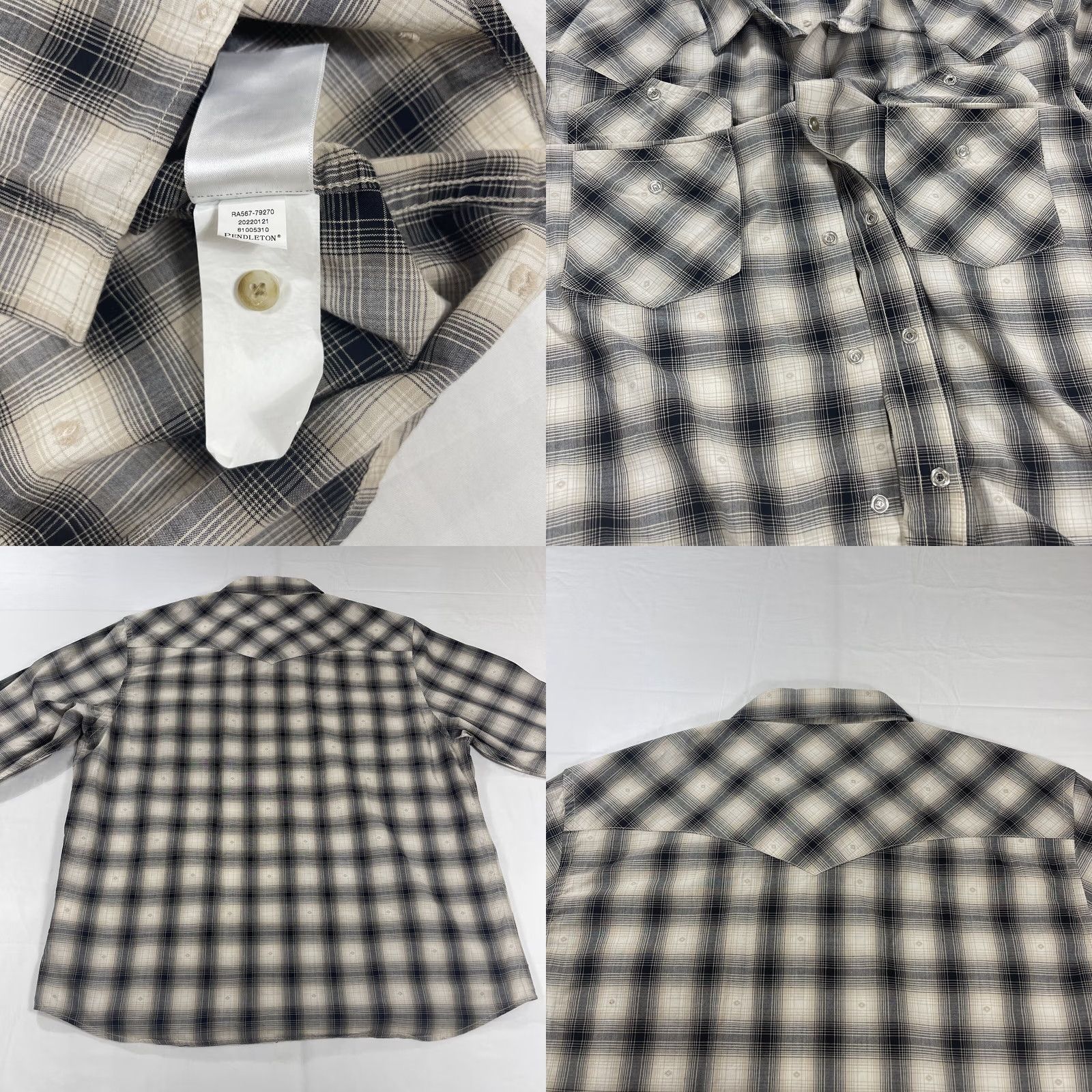 Pendleton Pendleton Mens XL Button-Up Shirt Pearl Button Gray Plaid Western L/S Cowboy N/A Size US XL / EU 56 / 4 - 11 Thumbnail
