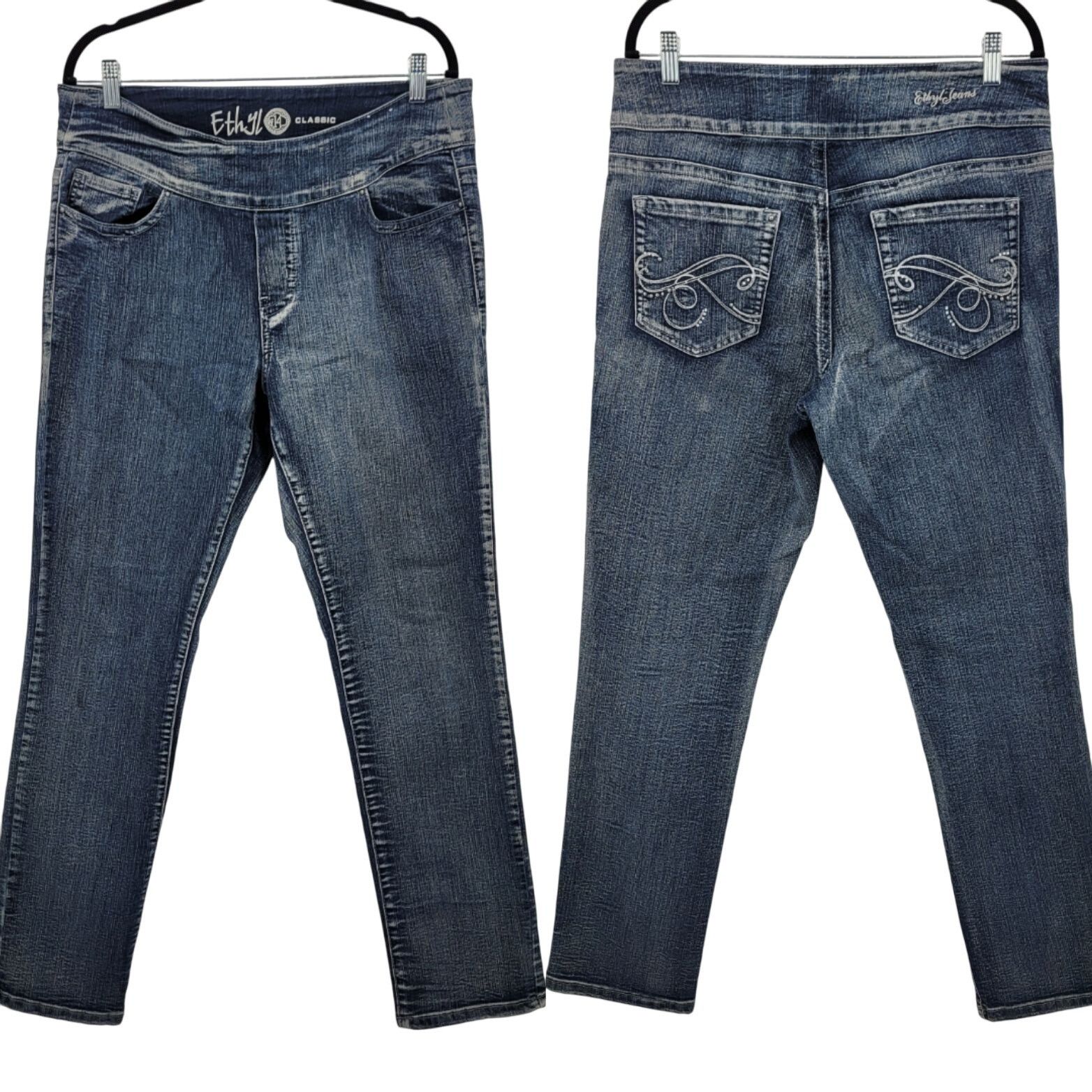 Other Ethyl Classic Womens Stretch Denim Jeans Sz 14 Mid-Rise Slim Size 36" / US 14 / IT 50 - 1 Thumbnail