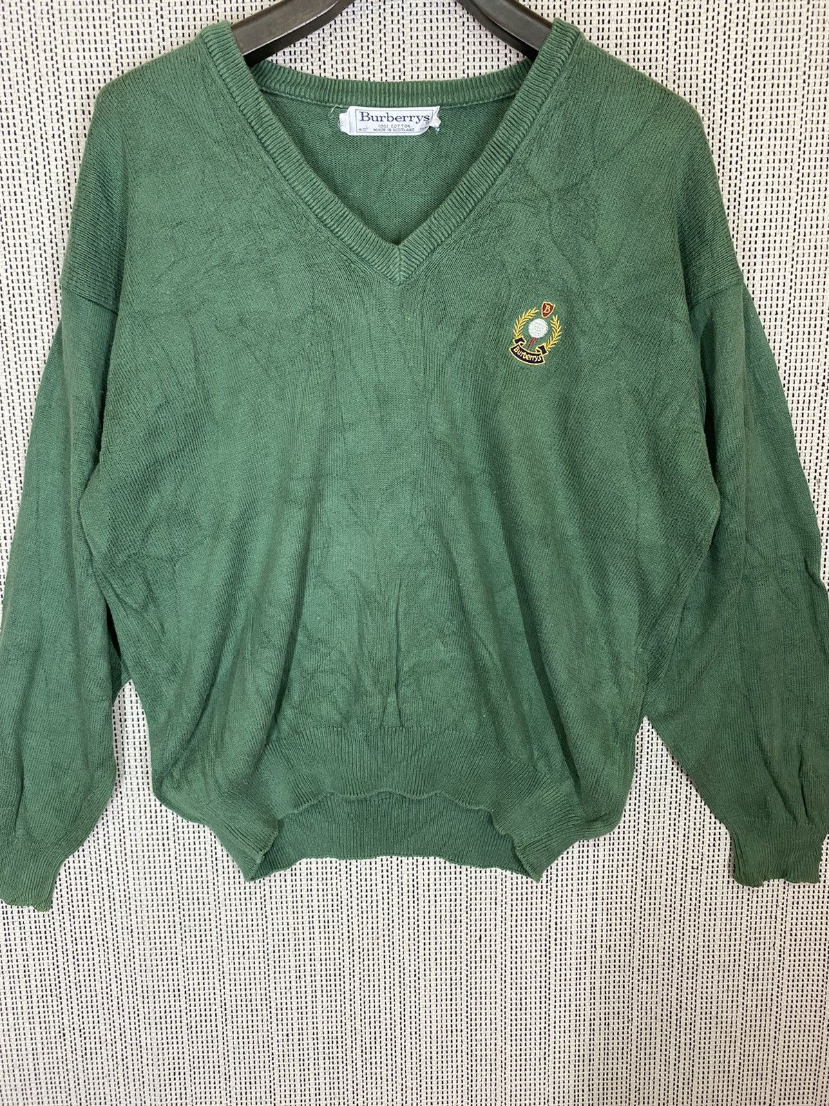 Burberry × Designer × Vintage ‼️VINTAGE BURBERRY SMALL LOGO KNIT SWEATER‼️ Size US XL / EU 56 / 4 - 2 Thumbnail