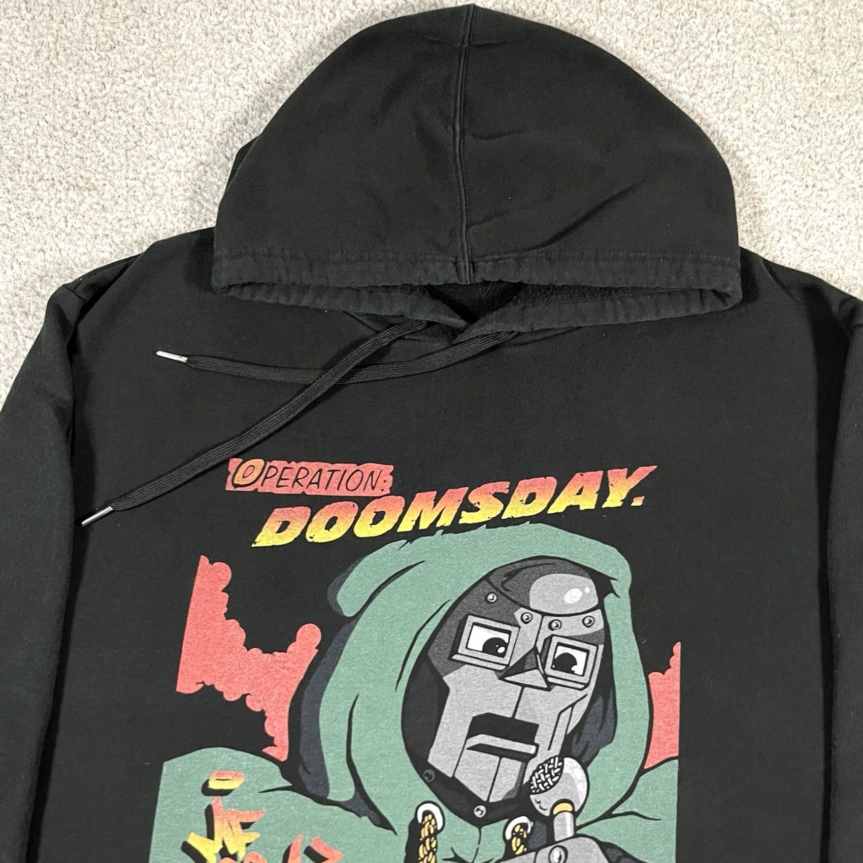 Vintage MF Doom Hoodie Mens XL Operation Doomsday Graphic Print Sweatshirt Hooded Pullover 90s Hip Hop Black Size US XL / EU 56 / 4 - 6 Thumbnail