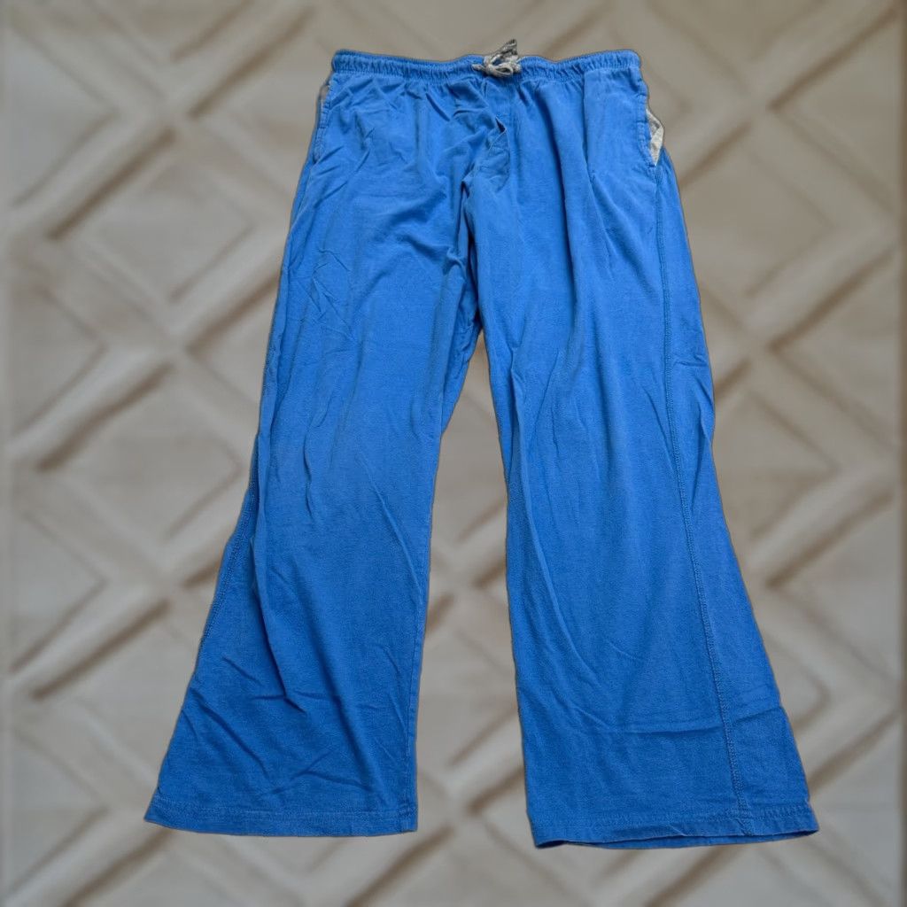 Hanes Hanes Lounge Pants Mens Large Blue Elastic Drawstring 32x28 Cotton Lounge Sweatpants Regular Mens Size US 33 - 1 Thumbnail