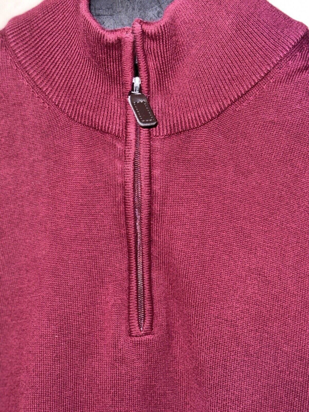 Jos. A. Bank Jos. A. Bank Maroon Pima Cotton Sweater Top 1/4 Zip Sz XL Size US XL / EU 56 / 4 - 3 Thumbnail