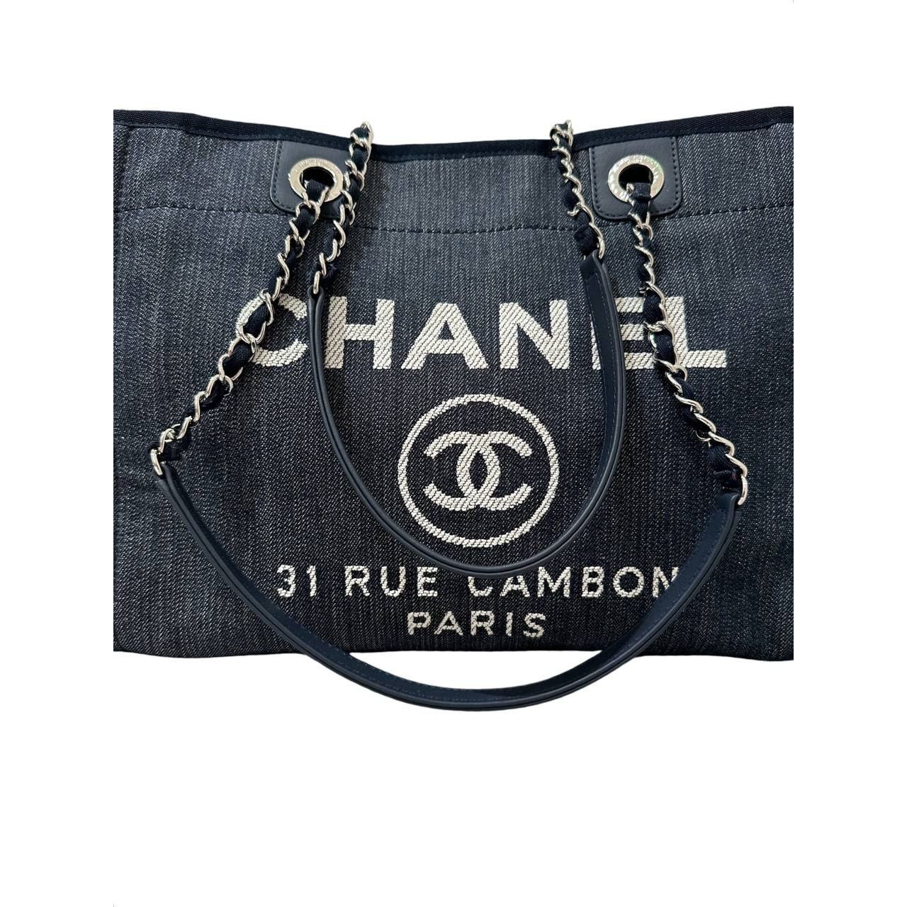 Chanel Chanel Deauville Large Denim Canvas Tote Bag Size ONE SIZE - 4 Thumbnail