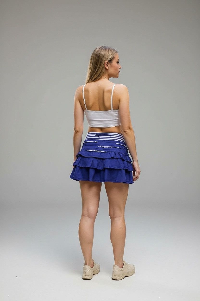 Lululemon Lululemon Run: Back On Track Blue Ruffle Skirt Sz.4 Size 27" / US 4 / IT 40 - 2 Thumbnail