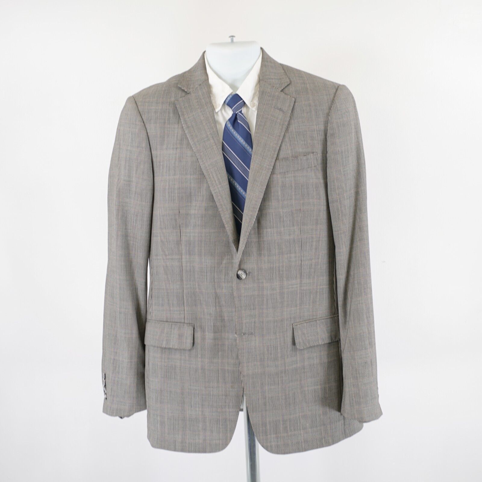 Hart Schaffner Marx Hart Schaffner Marx Wool Black Tan Glen Plaid Blazer 38R 2 B Size 38R - 4 Thumbnail