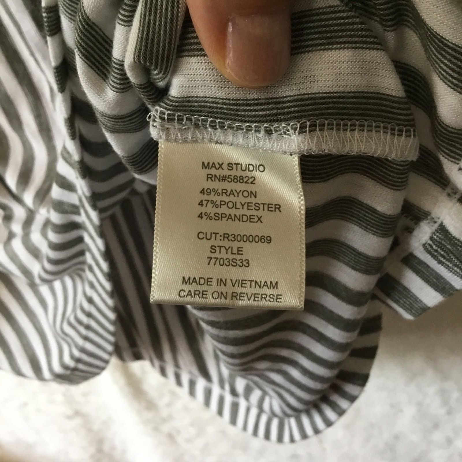 Other Max Studio Gray & White Striped Off-Shoulder Top Size XS / US 0-2 / IT 36-38 - 8 Thumbnail