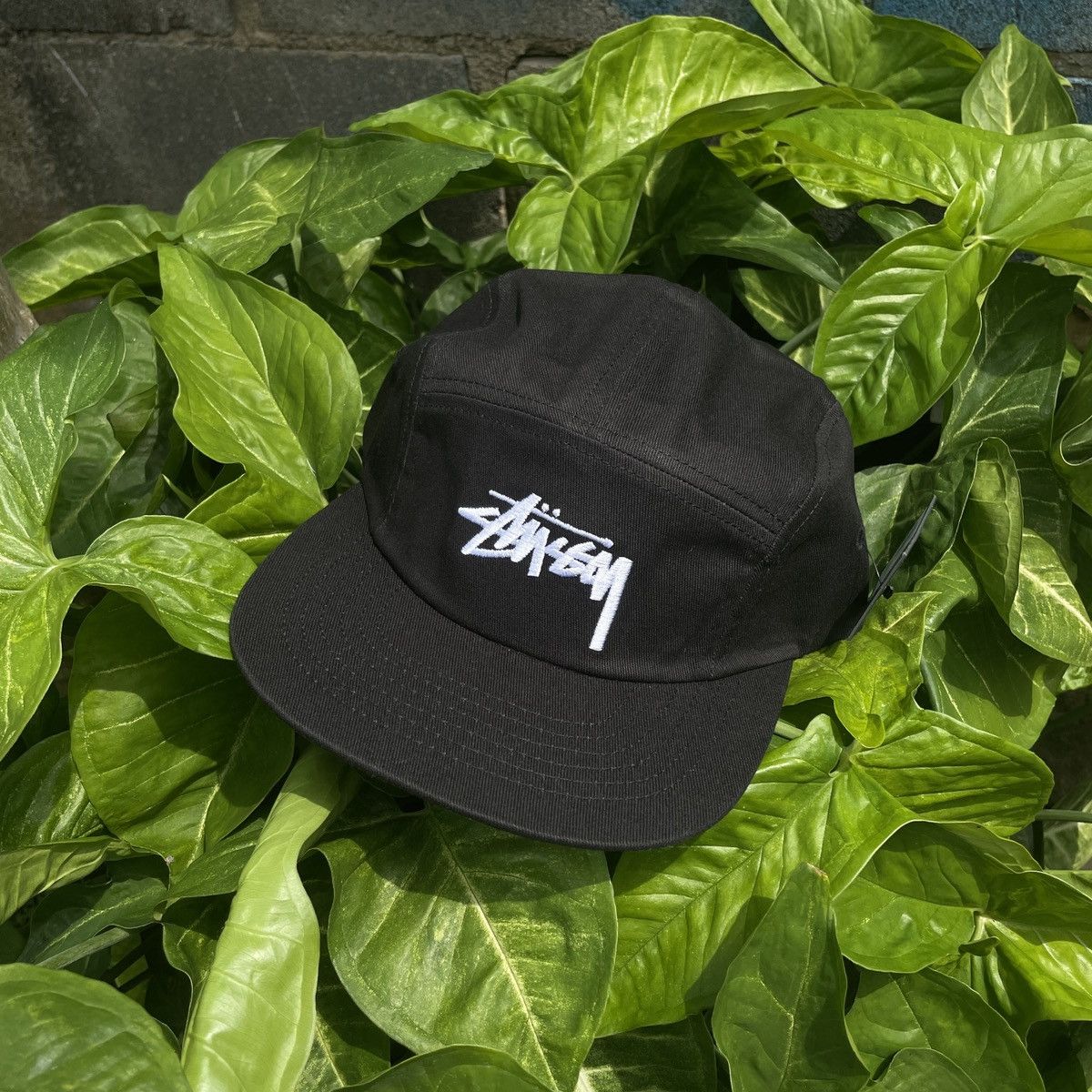STUSSY STOCK 5 PANEL CAP BLACK