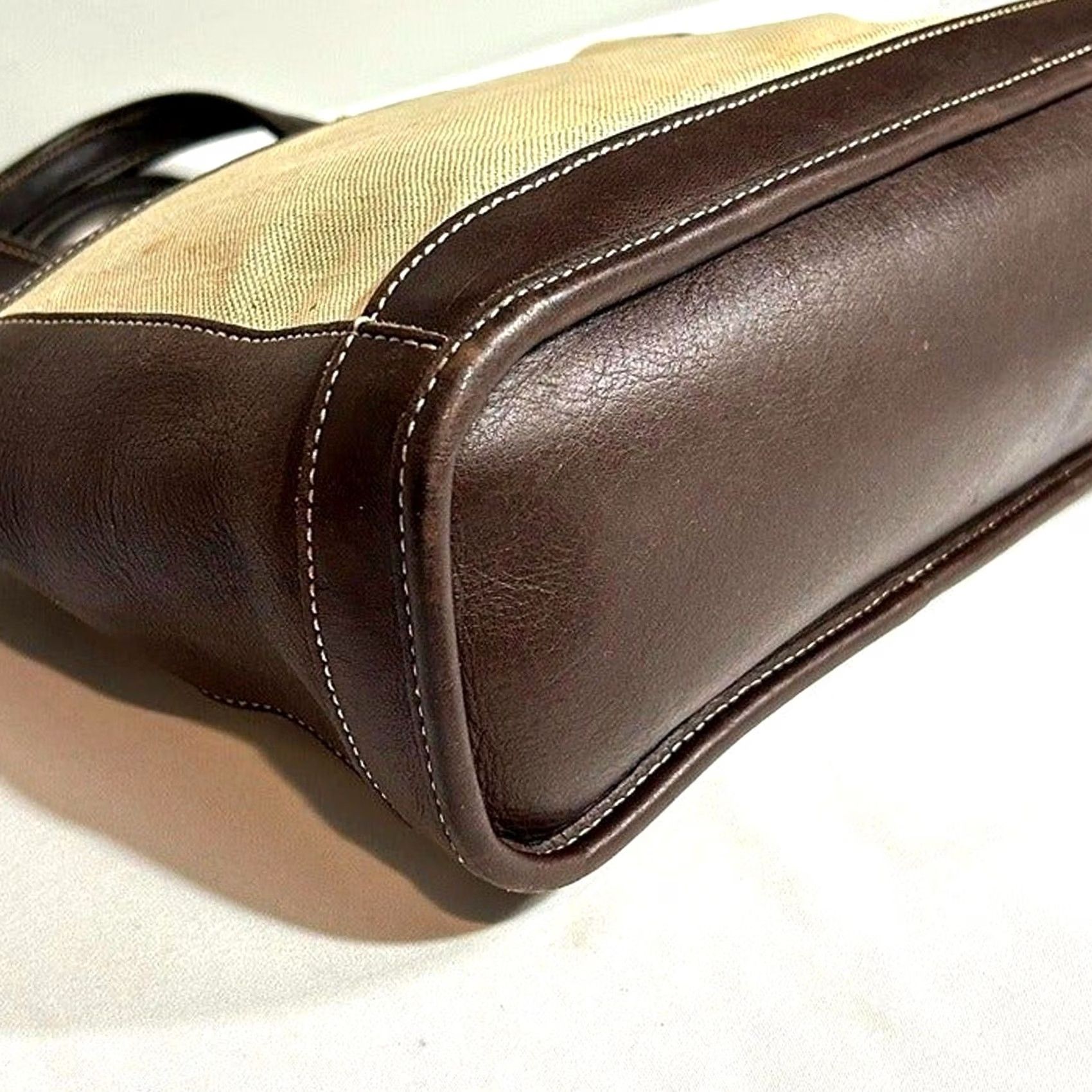 Coach VINTAGE Coach Bag Top Handle Bag Women 1998 Usa Canvas Leather Brown D9X6121 Size ONE SIZE - 5 Thumbnail