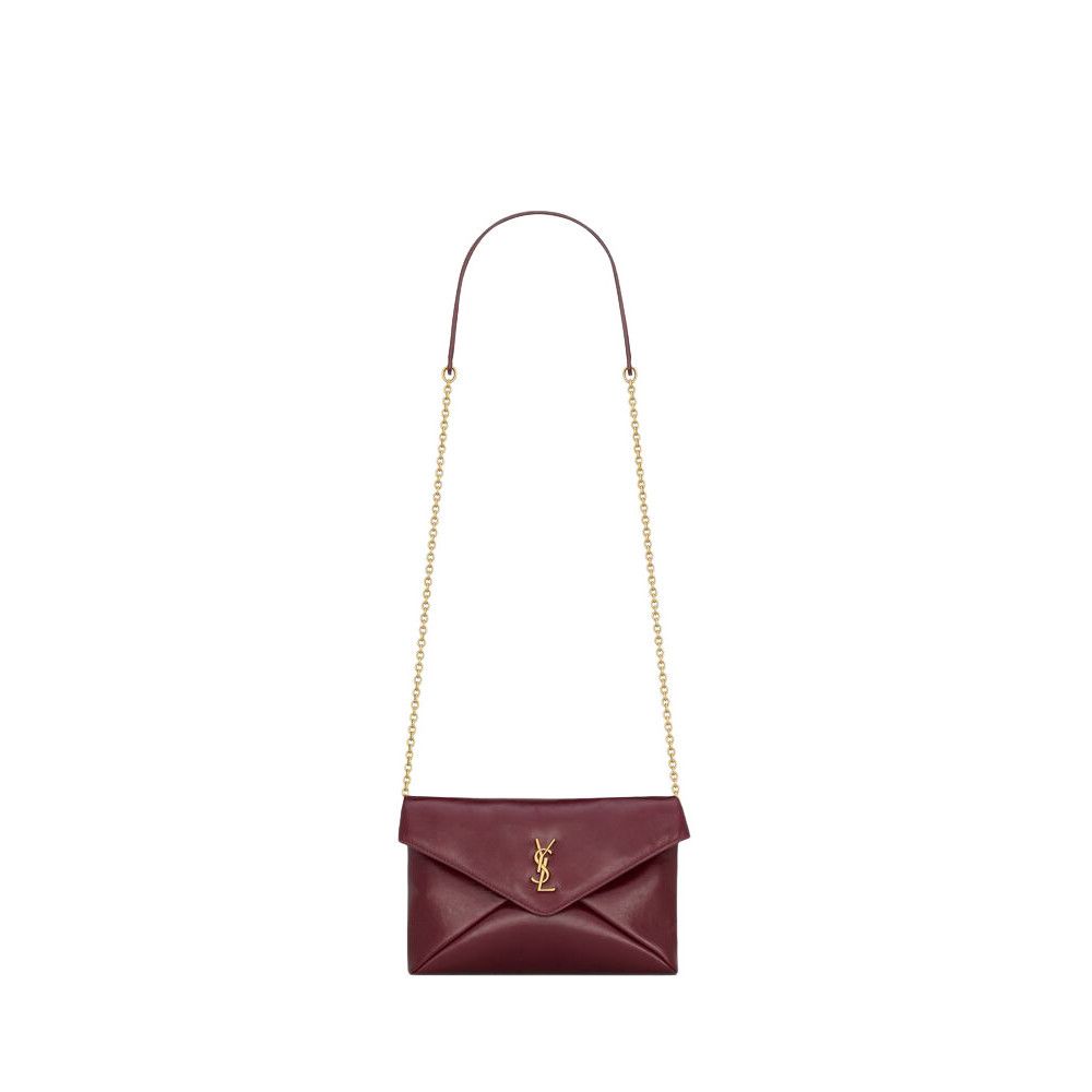 Saint Laurent Paris SAINT LAURENT Cassandre $1300 Dark Ruby Chain Pouch Bag New Size ONE SIZE - 1 Thumbnail