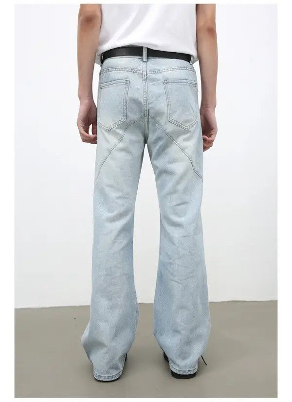 VIBE American retro washed patchwork flared jeans y2k Size US 32 / EU 48 - 6 Thumbnail