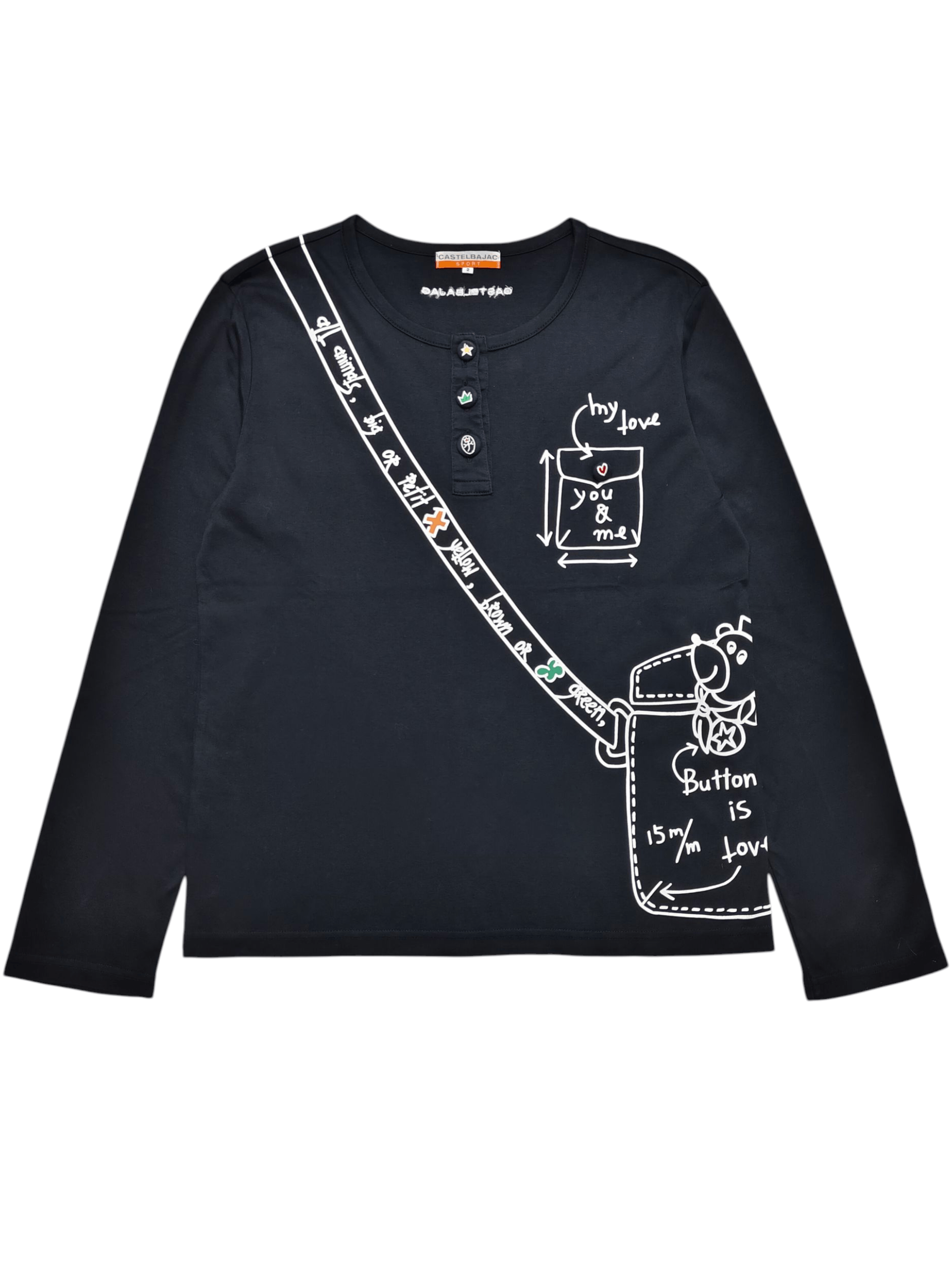 Jean Charles De Castelbajac Vtg Castelbajac Sport💥 Slingbag Graphic Long Sleeve Size M / US 6-8 / IT 42-44 - 1 Thumbnail