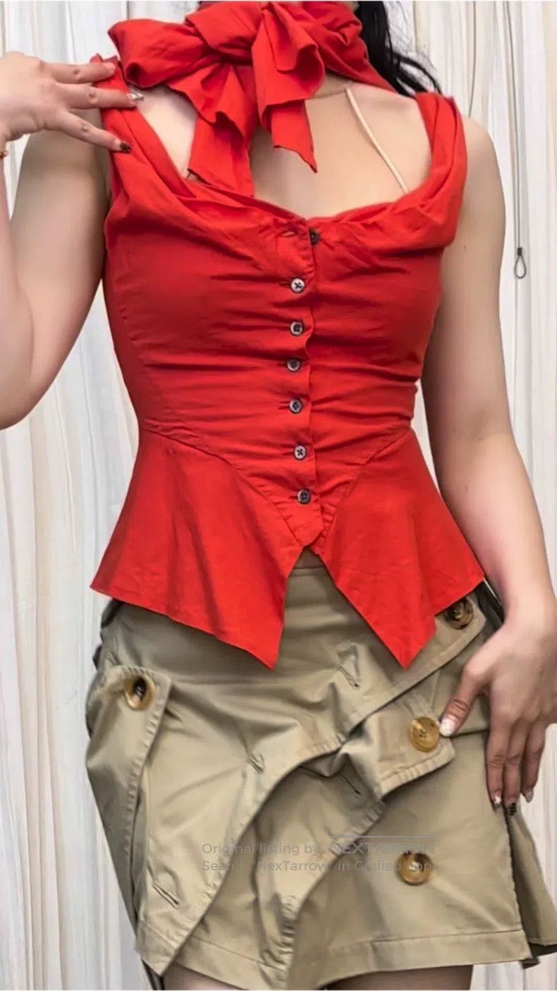 Vivienne Westwood Vivienne Westwood Black Label Red Scarf Vest Size XS / US 0-2 / IT 36-38 - 1 Thumbnail