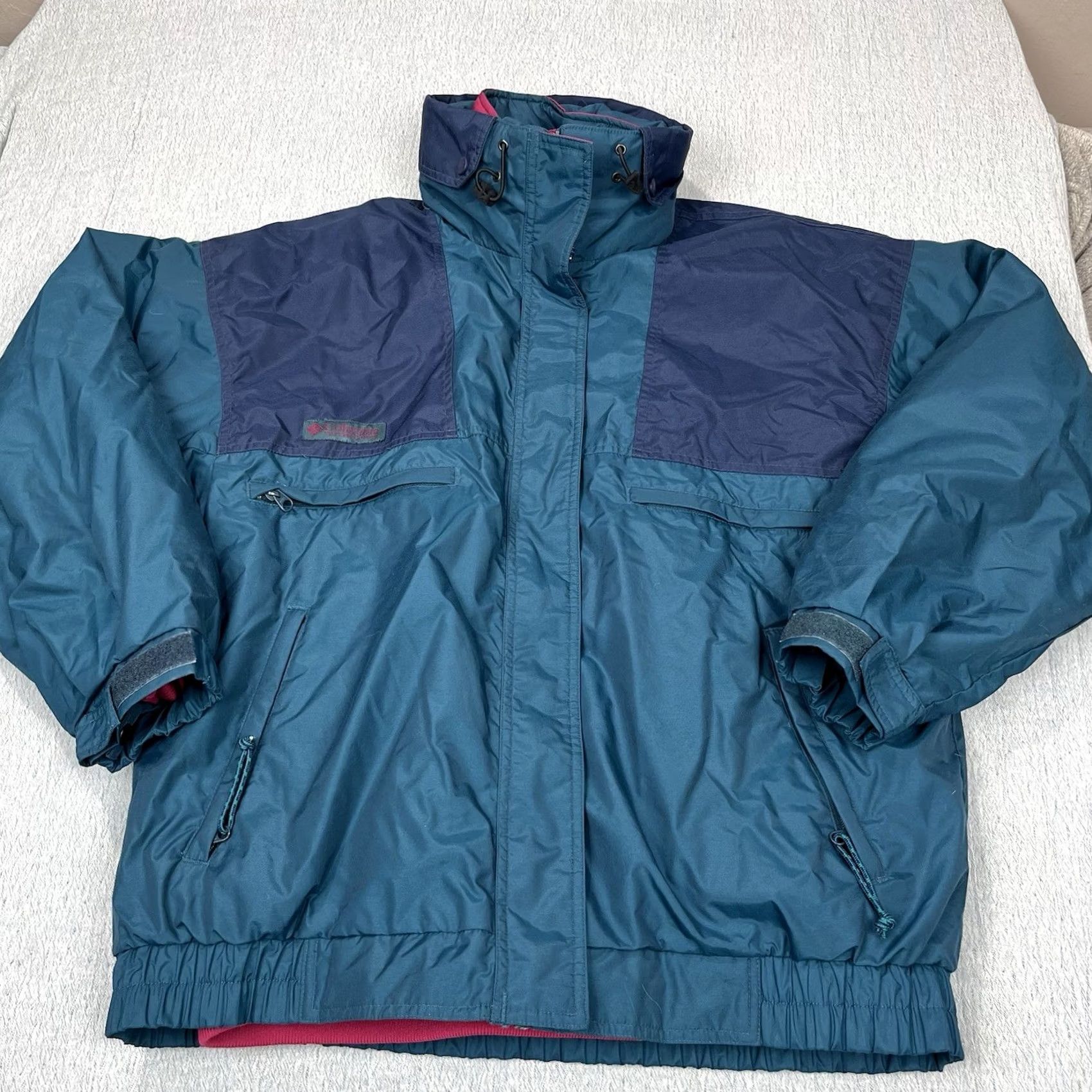 Vintage VTG 90s Columbia Vamoose 3-in-1 Jacket Women's L Green Nylon Winter Hooded Windproof Waterproof Zip Pockets Size L / US 10 / IT 46 - 2 Thumbnail
