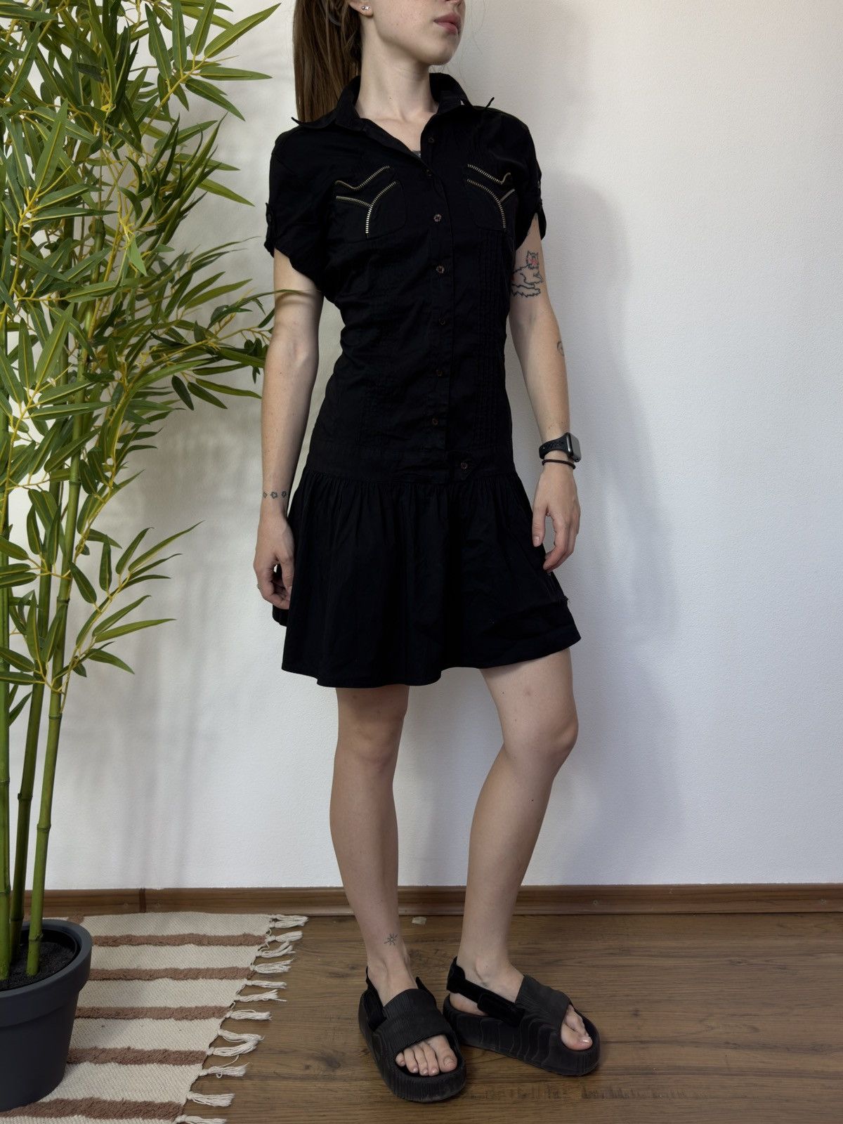 John Richmond JOHN RICHMOND 2000s Y2K PLEATED NYLON DRESS Size M / US 6-8 / IT 42-44 - 2 Thumbnail