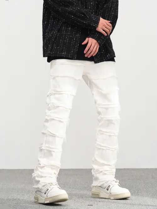 Jean damaged flared grunge ripped jeans Size US 28 / EU 44 - 6 Thumbnail