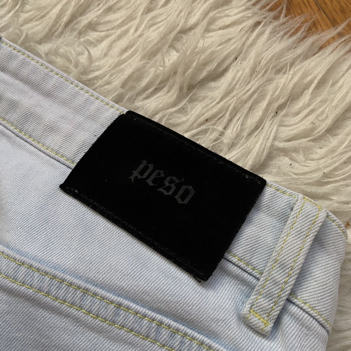 Designer 📌 Crazy Peso Y2K Big Print Denim Pants Size US 30 / EU 46 - 14 Thumbnail
