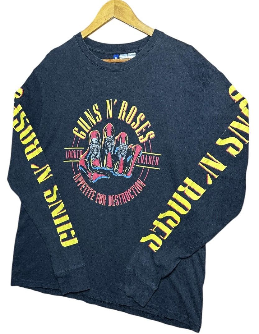 Guns N' Roses × H&M × Vintage Guns N Roses Small Black Longsleeve Appetite For Destruction Size US XL / EU 56 / 4 - 4 Thumbnail