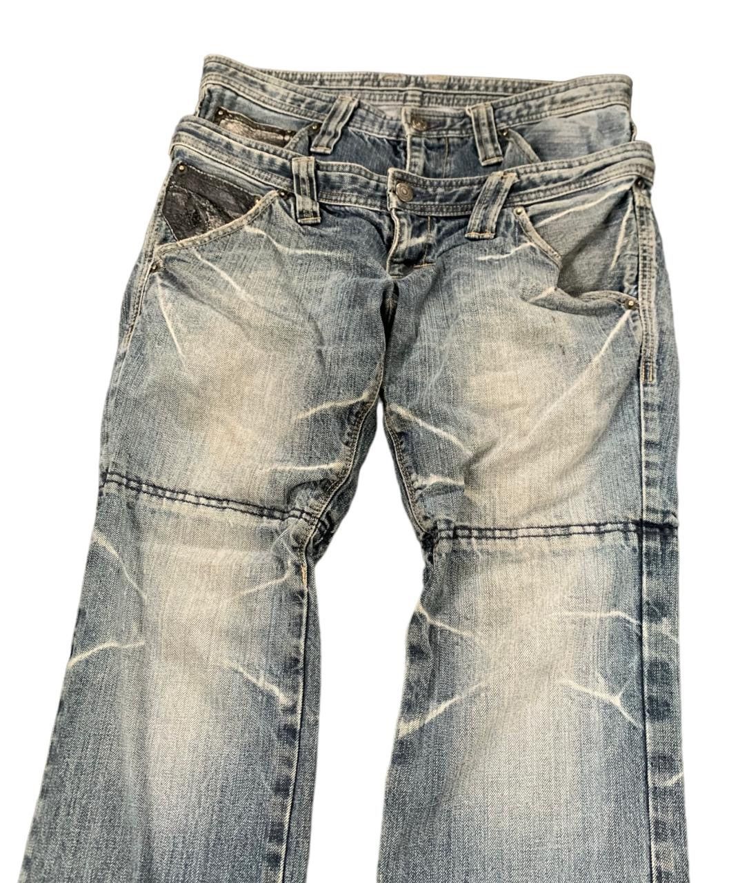 20471120 × Beauty Beast × PPFM PPFM Distressed Denim Double Waist Jeans Size US 31 - 5 Thumbnail