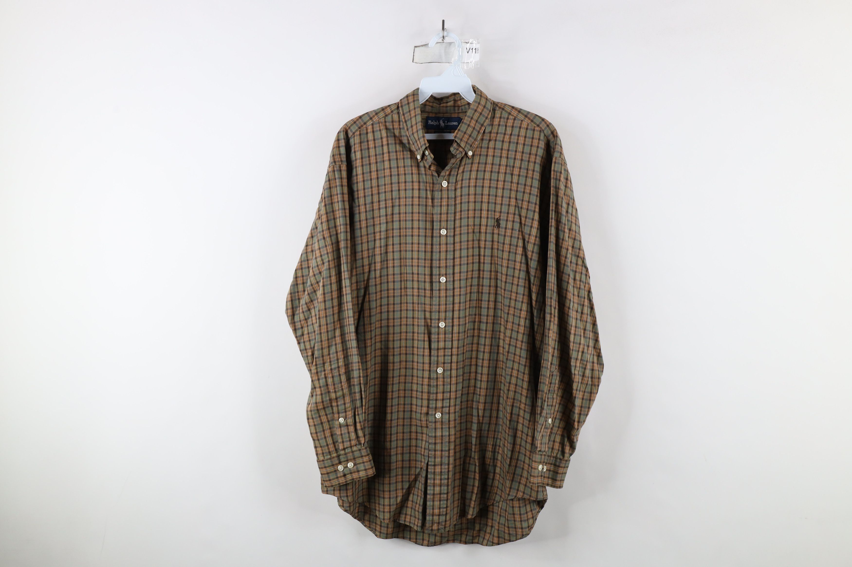 Ralph Lauren × Vintage Vintage 90s Ralph Lauren Yarmouth Shirt Earth Tone Plaid Size US M / EU 48-50 / 2 - 1 Thumbnail