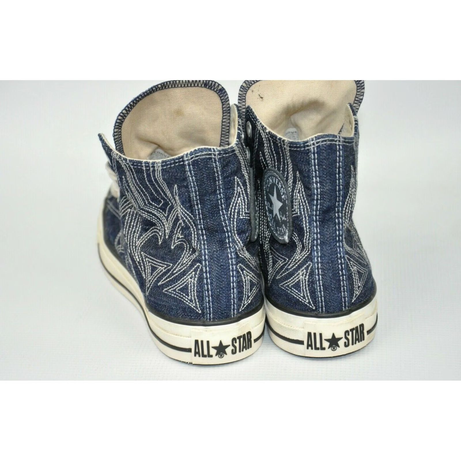 Converse Converse Chuck Taylor All Star Hi Denim Embroidered - UK 6 / EU 39 - Men - Denim Sneaker, Blue, Lace Up, Mid Top, Embroidered, 2015, Vintage: No Size US 6 / EU 39 - 5 Thumbnail