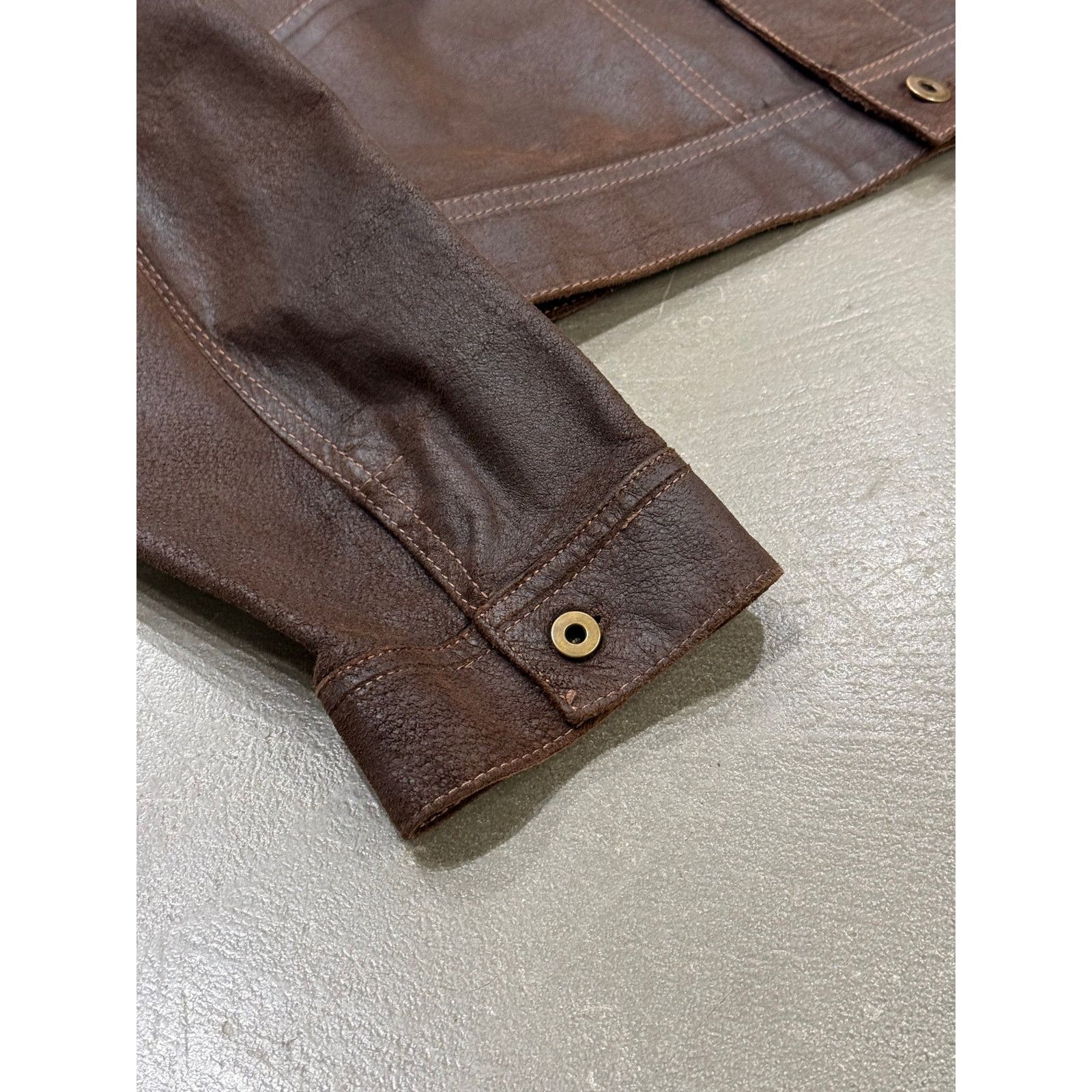 Miu Miu 2000s Miu Miu distressed leather trucker jacket Size US M / EU 48-50 / 2 - 4 Thumbnail