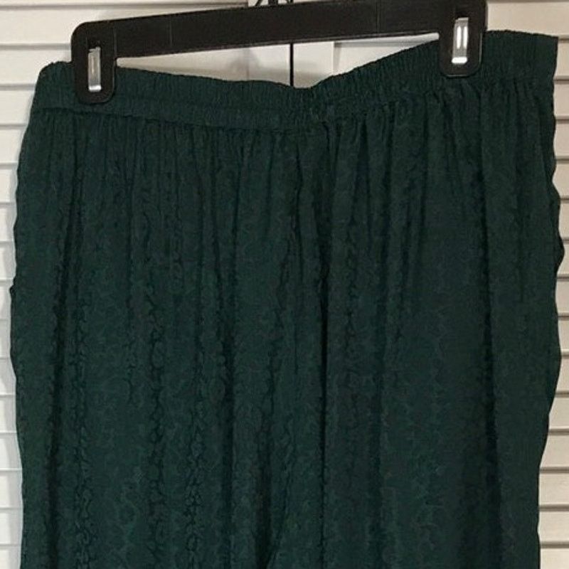 Other Skies Are Blue Retro Emerald Satin Finish Wide Leg Pants L Size 36" / US 14 / IT 50 - 4 Thumbnail