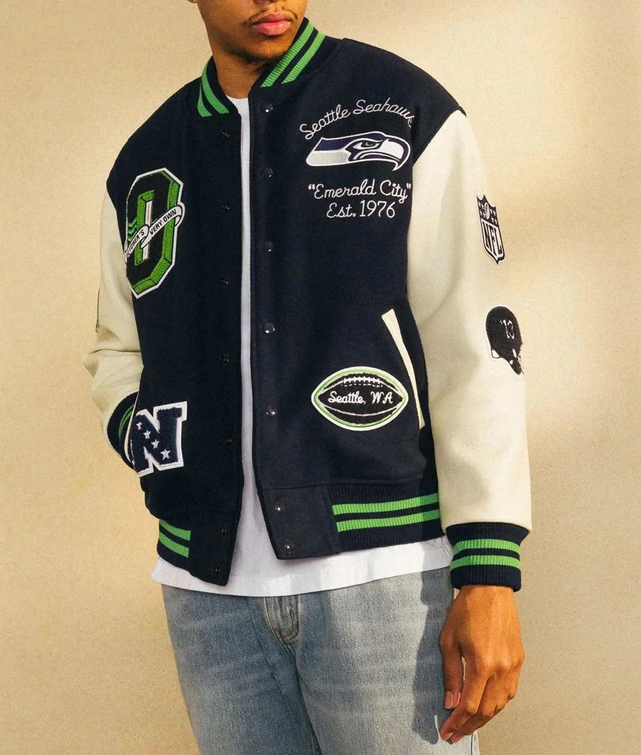 Drake OVO x NFL Seattle Seahawks VARSITY JACKET Size US XL / EU 56 / 4 - 2 Thumbnail
