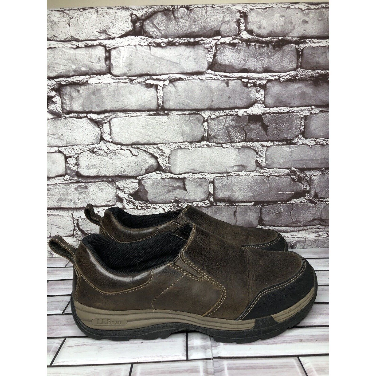 L.L. Bean L.L Bean Traverse 507184 Brown Leather Slip On Trail Shoes M Size US 9.5 / EU 42-43 - 12 Thumbnail