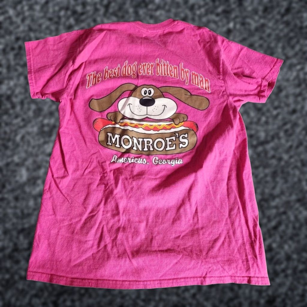 Gildan Pink Monroe's Original Famous HOT DOG Graphic Tee Adult Small Unisex Funny T Shirt Size US S / EU 44-46 / 1 - 1 Thumbnail