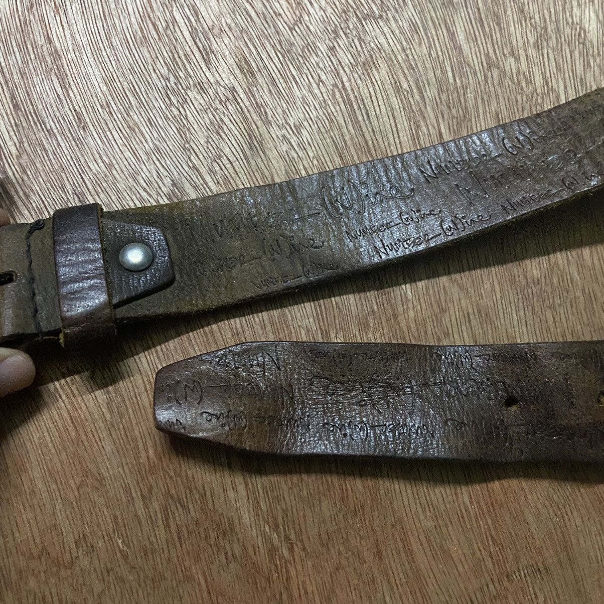 Other Rare 🔥 SpellOut Number (N)ine Leather Belt (No Buckle Head) Size ONE SIZE - 2 Thumbnail