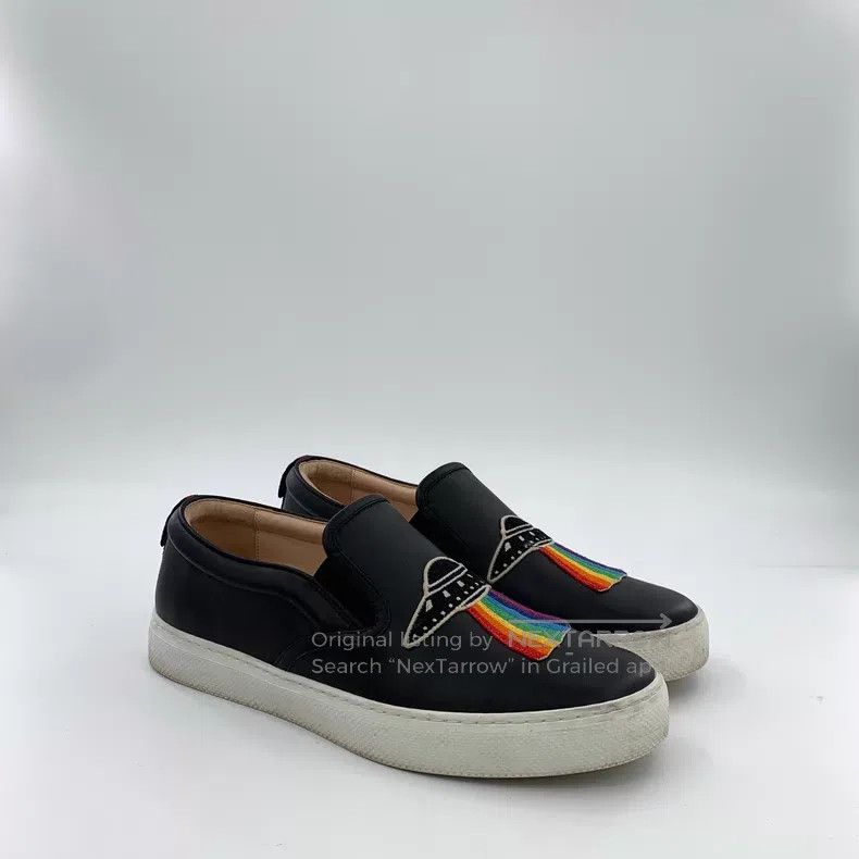 Gucci Gucci Black flying saucer embroidered casual one-pedal loa Size US 8.5 / EU 41-42 - 2 Thumbnail