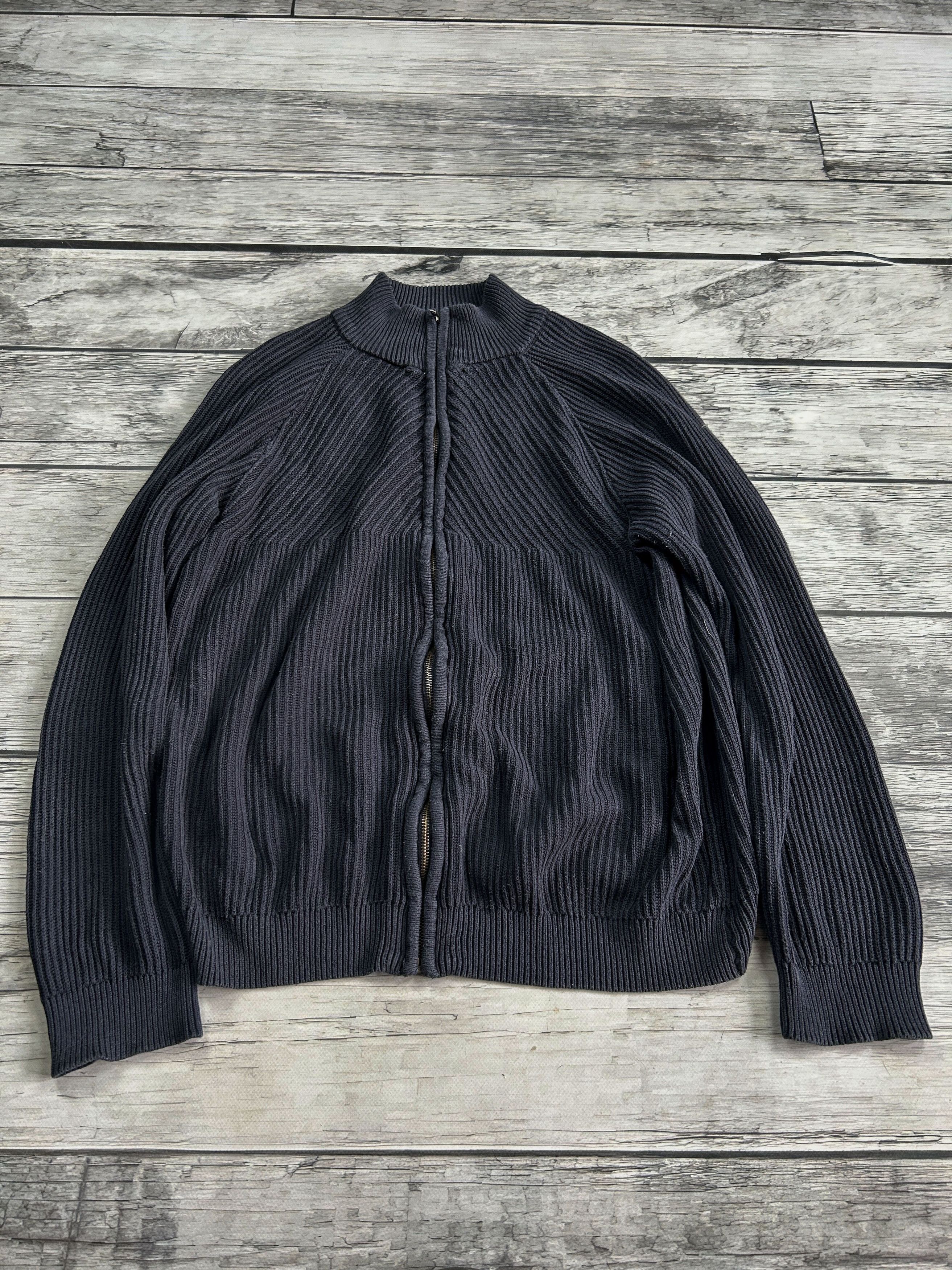 Vintage Ribbed Knit Zip Sweater Cropped Dark Minimalist Archive Size US M / EU 48-50 / 2 - 5 Thumbnail